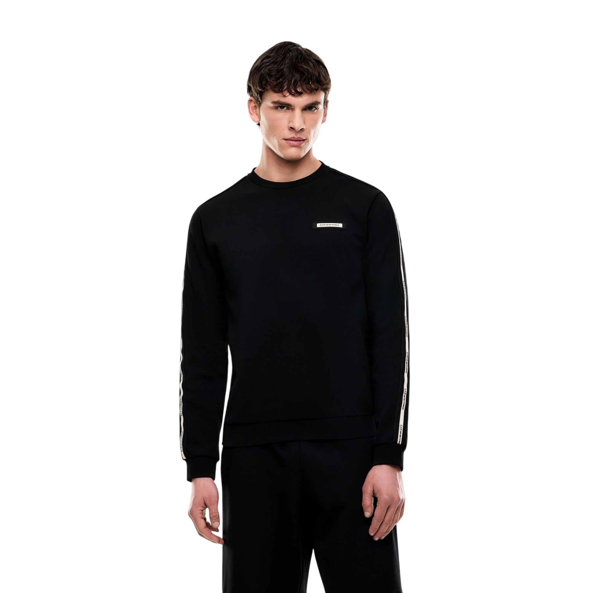 Felpa Uomo regular, con dettaglio logo tape sulle spalle