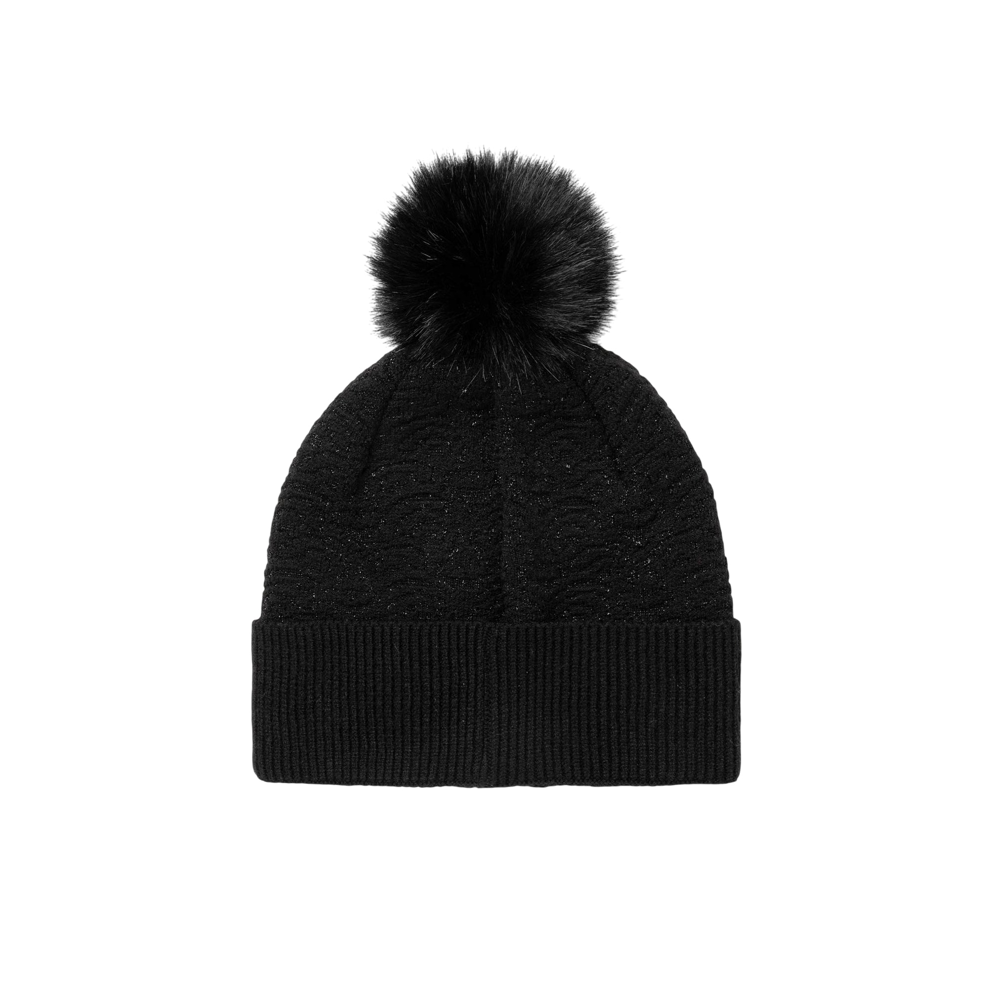 Cappello Donna Sparkly con pompon Nero retro