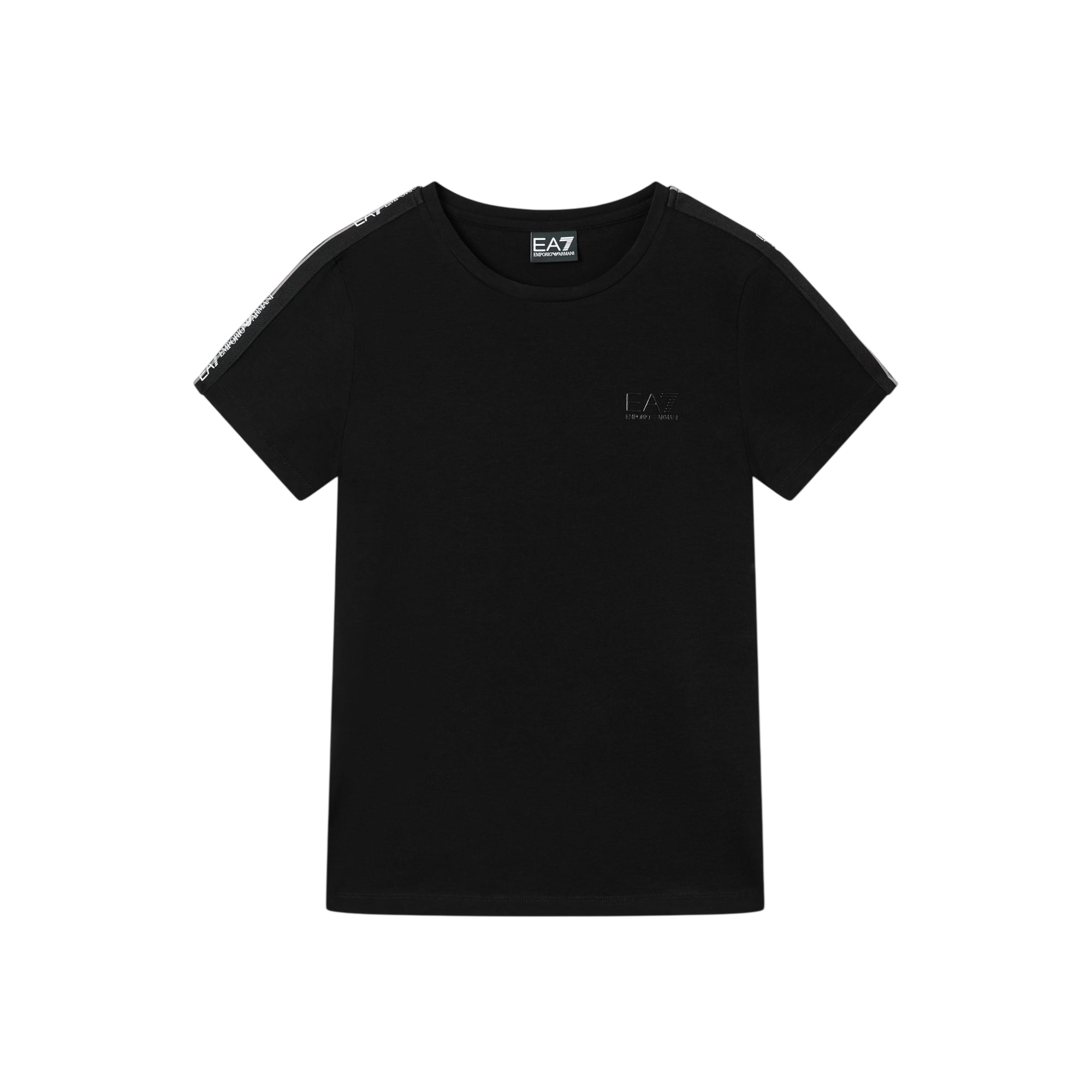T-shirt Donna Nera dettaglio Tape Logo