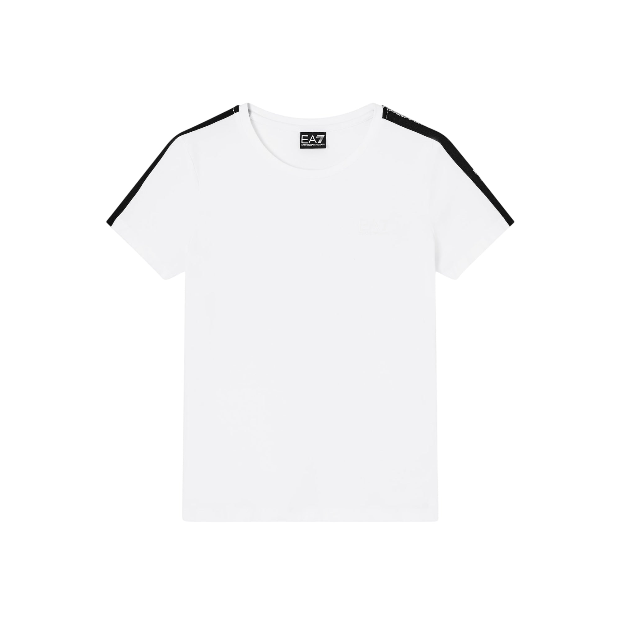 T-shirt Donna elasticizzata, a girocollo, dettaglio tape logo