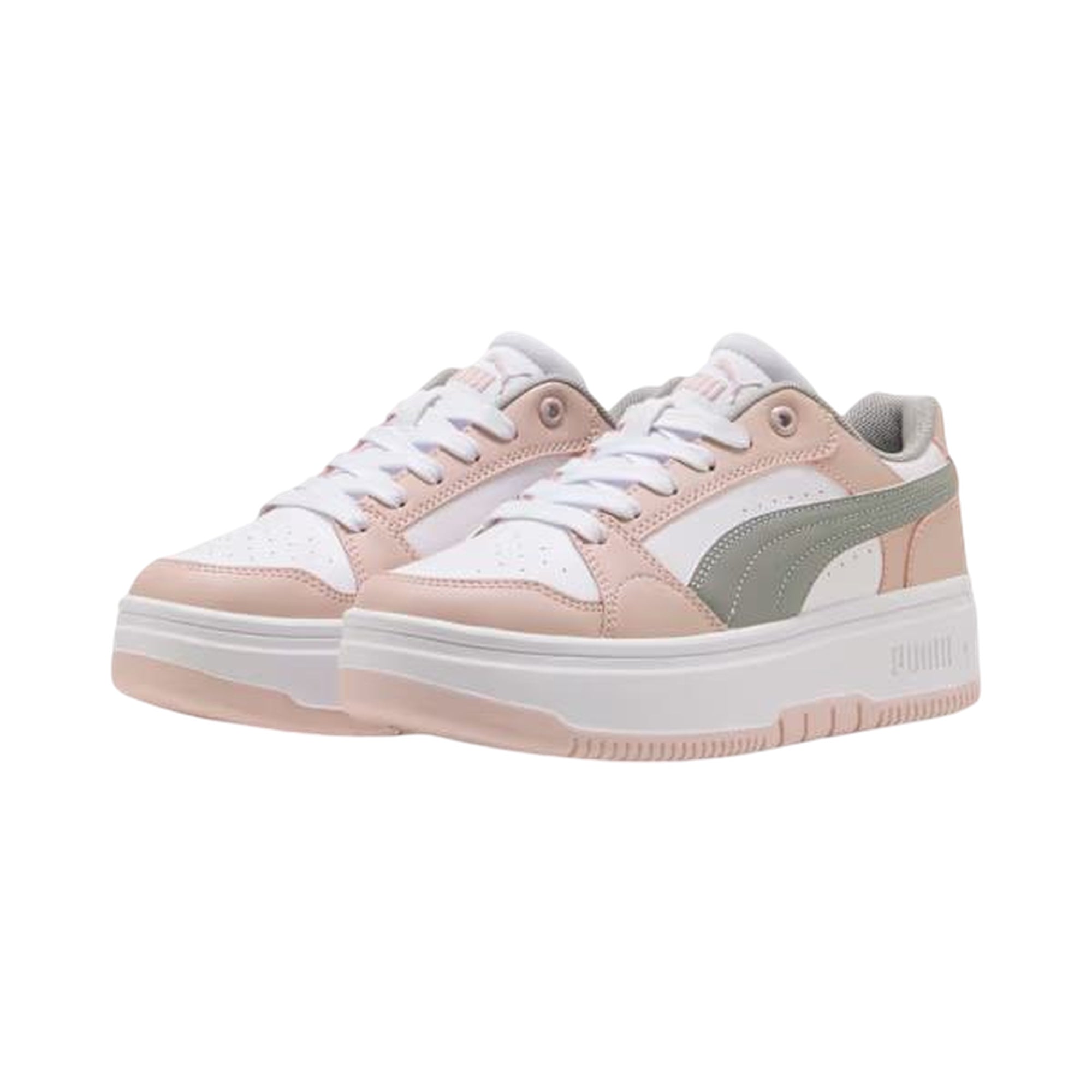 Sneakers Donna Rebound Femme Low Rosa con inserto iconico Grigio laterale