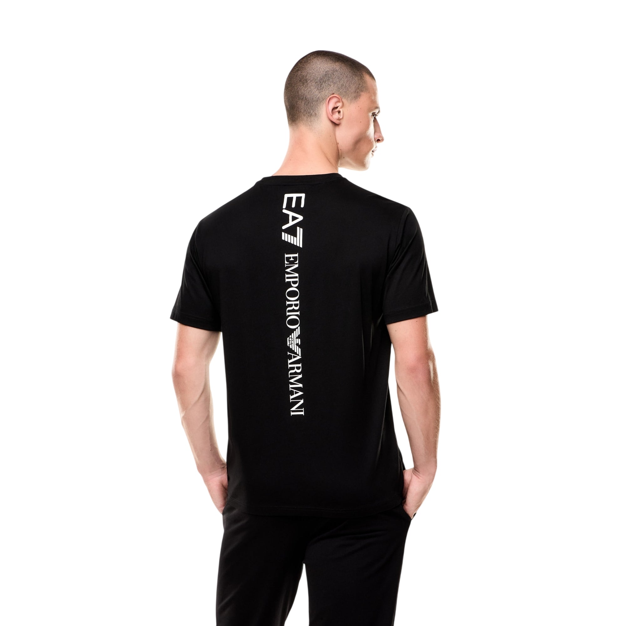 T-shirt Uomo in jersey, Nera, con stampa logo series