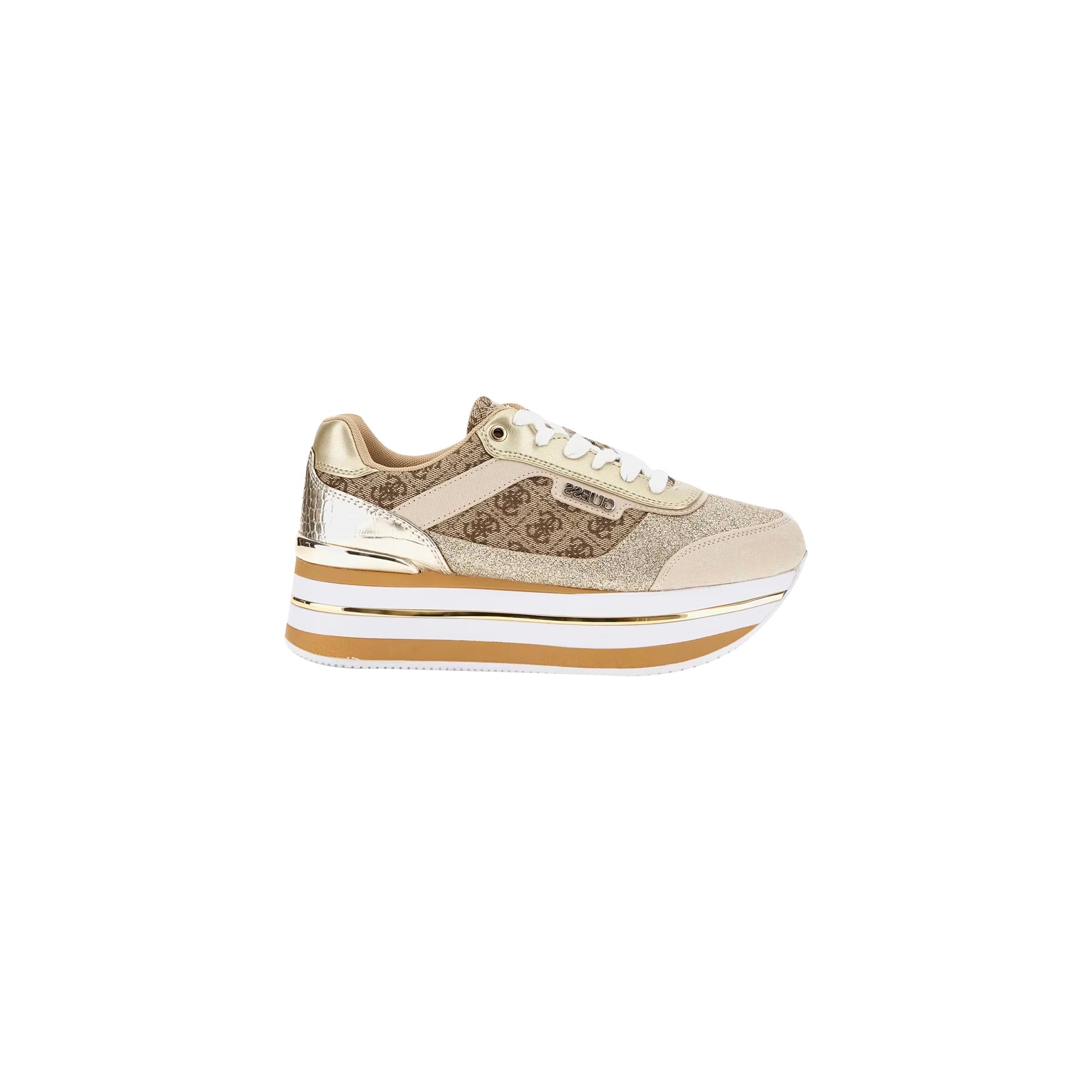 Guess Sneakers Donna hansini 4G Beige e Oro - Main Image