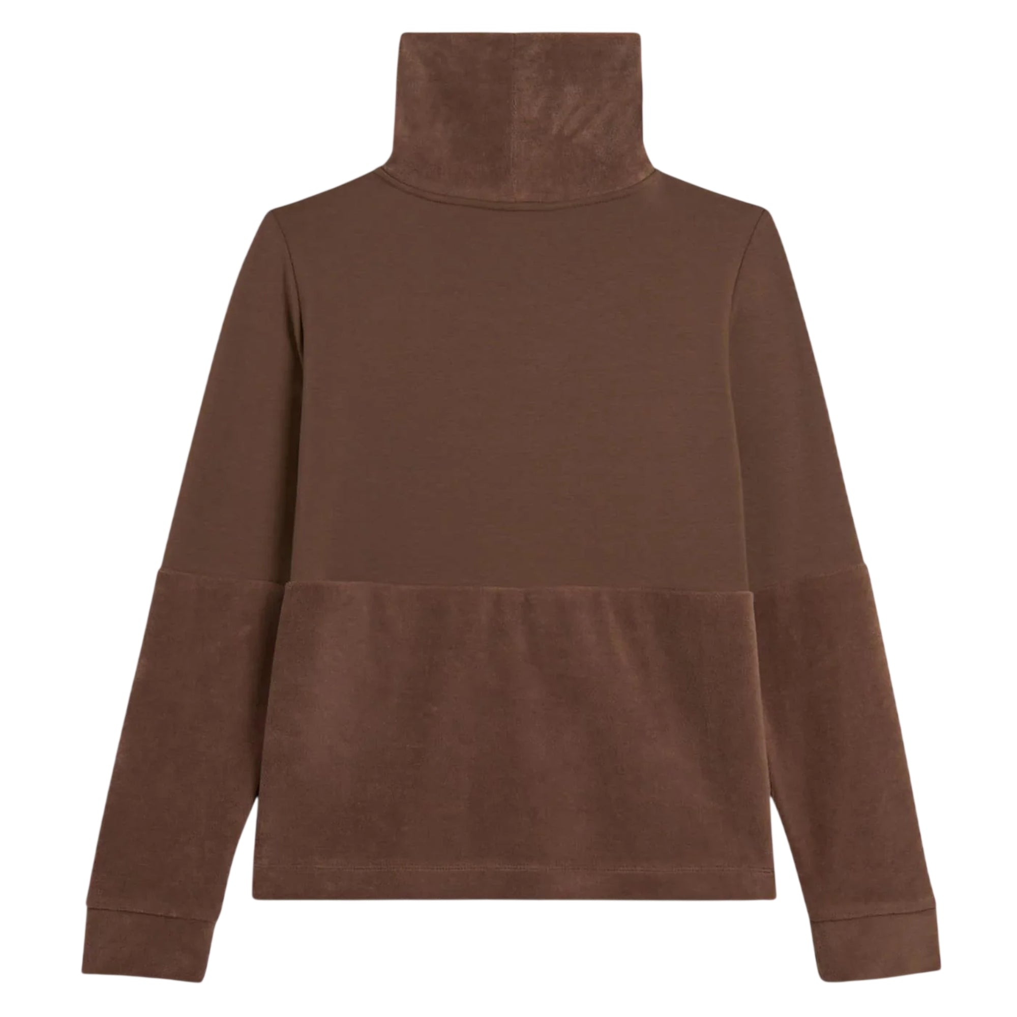 Felpa Donna con inserti in velluto Marrone retro