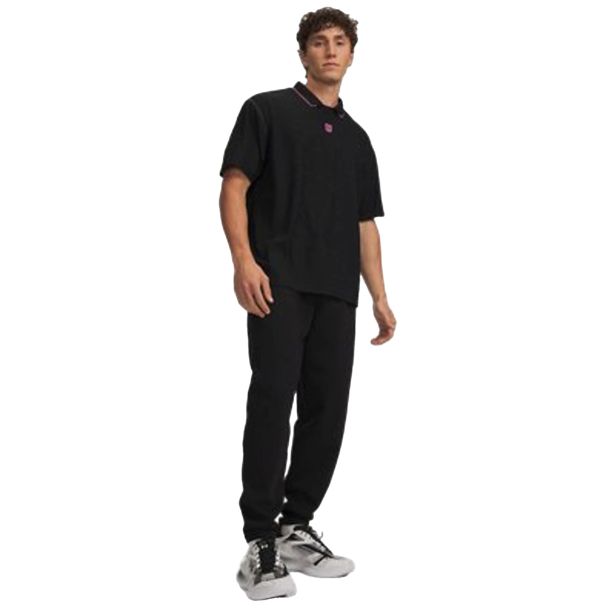 Pantalone jogger Uomo Unstoppable Fleece Nero modello frontale