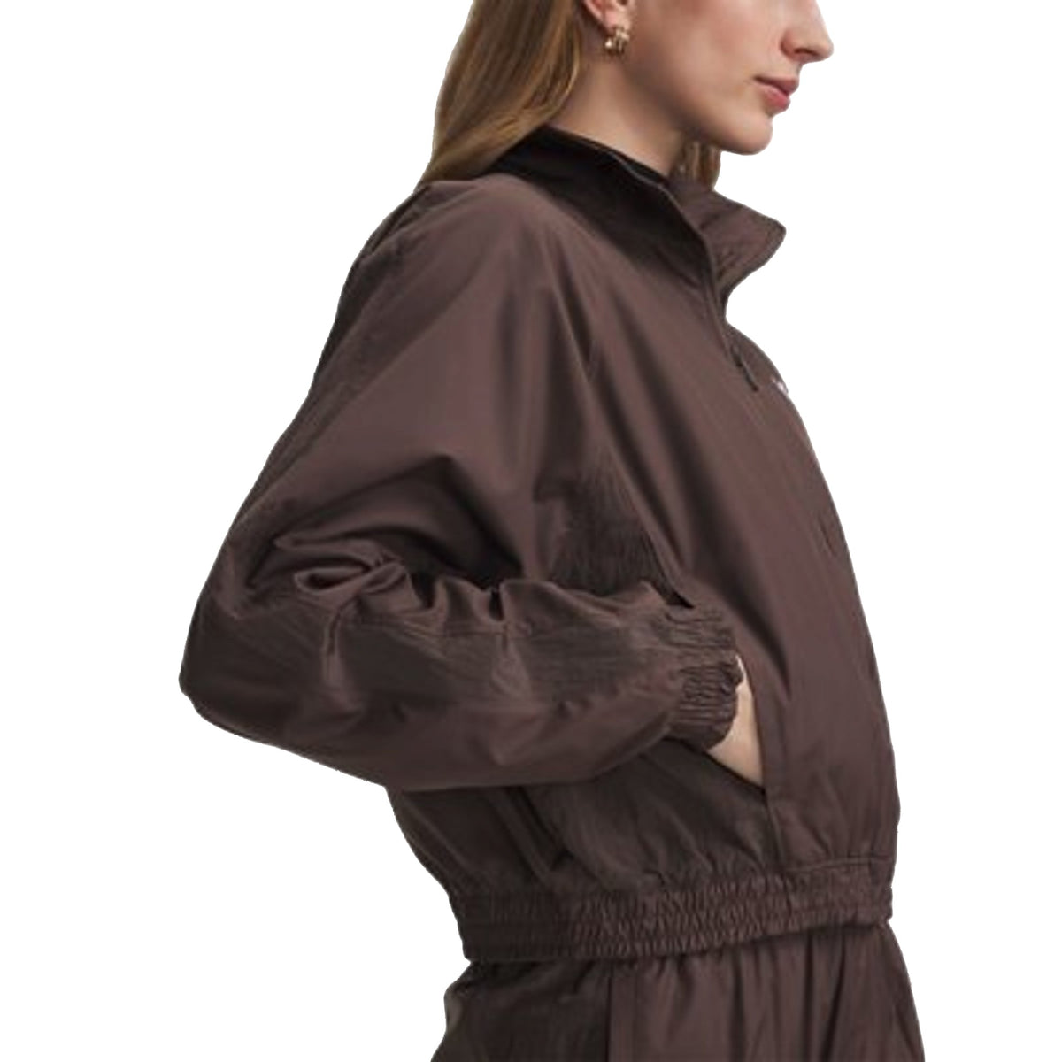 Giacca Donna UA Icon Woven Marrone laterale