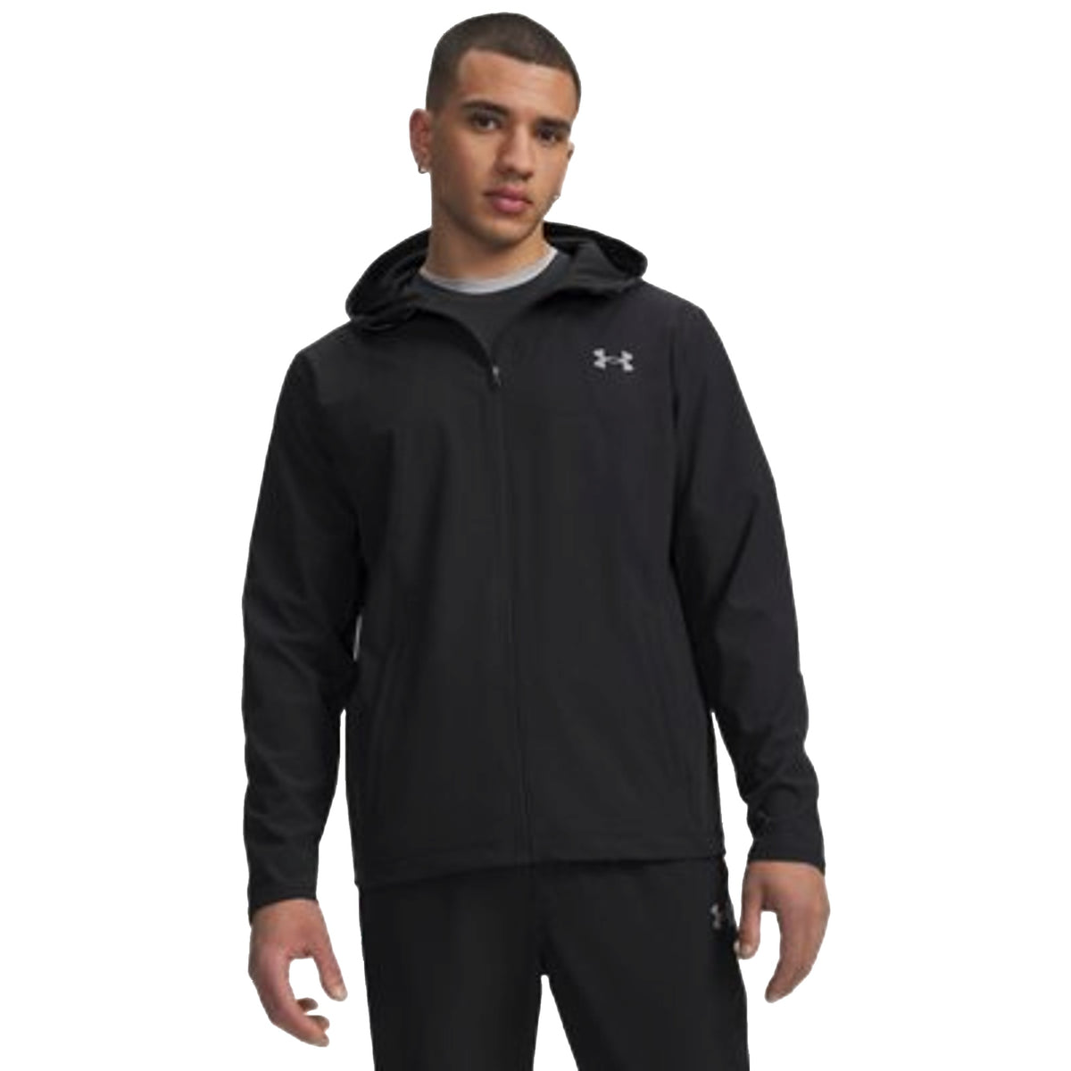 Giacca Uomo Tech Utility Woven Nero modello frontale