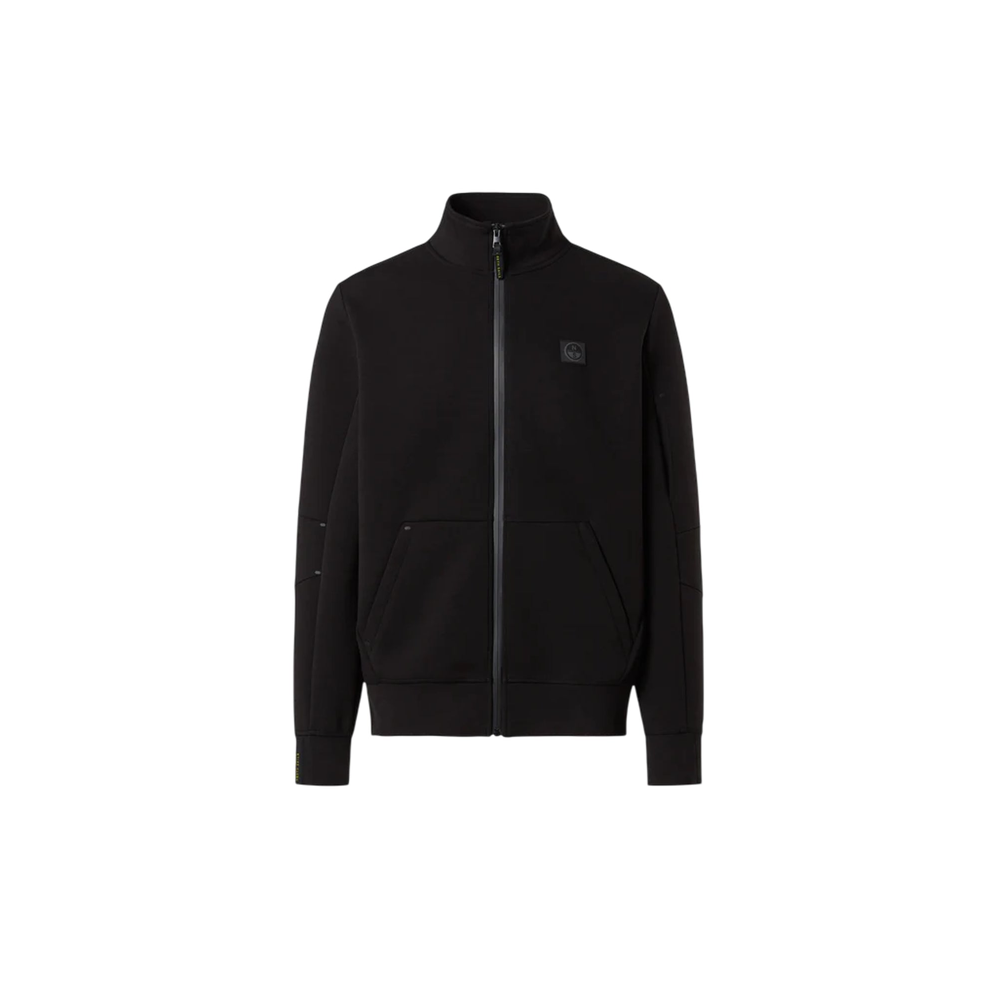 Felpa Uomo in scuba con zip impermeabile Nero