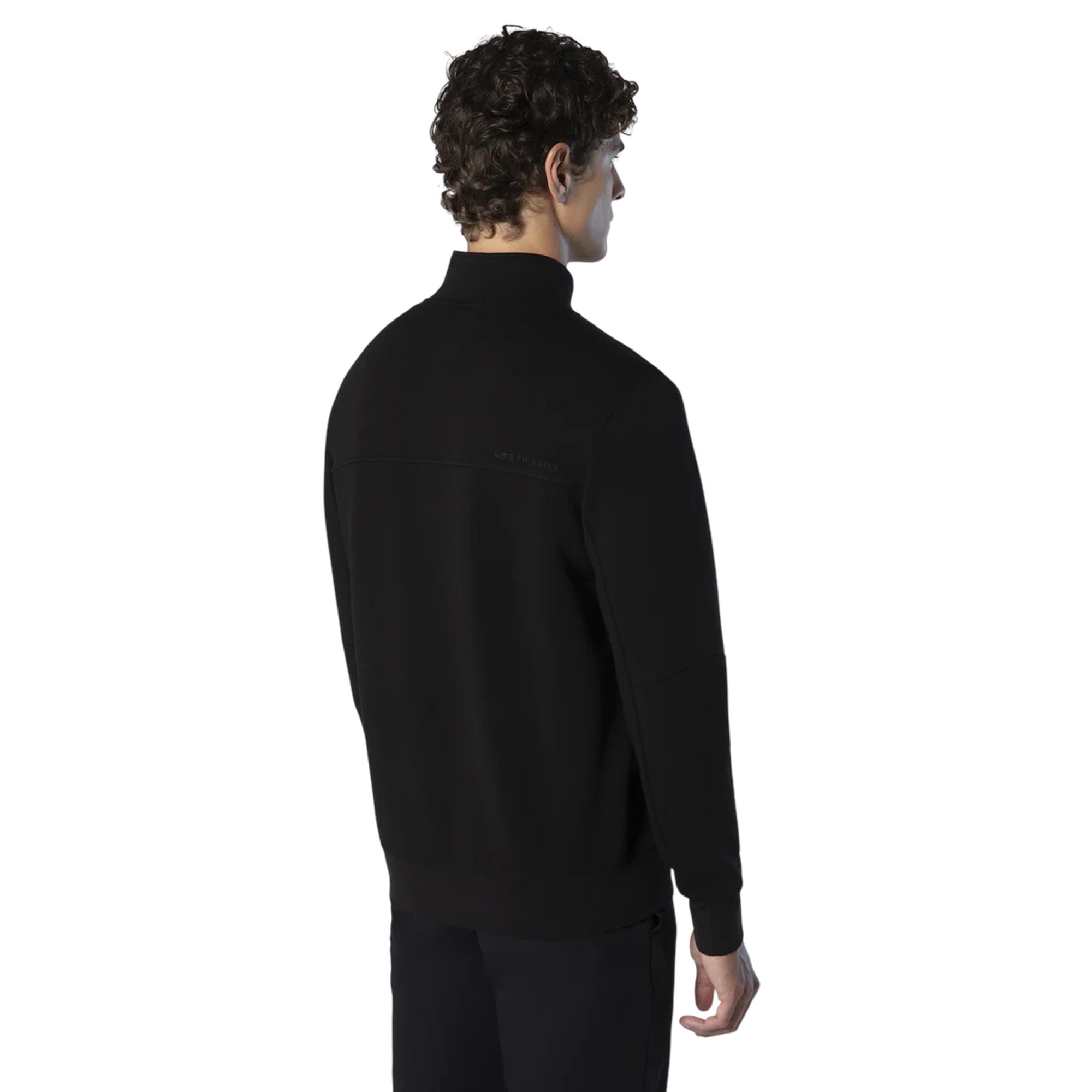 Felpa Uomo in scuba con zip impermeabile Nero modello retro