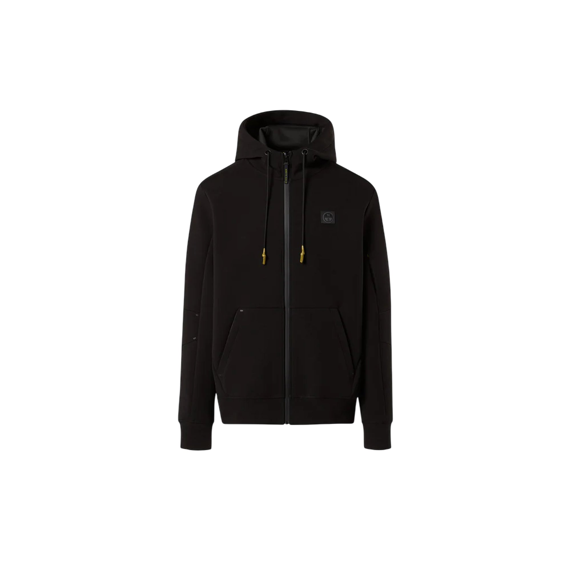 Felpa Uomo in scuba con zip e cappuccio Nero