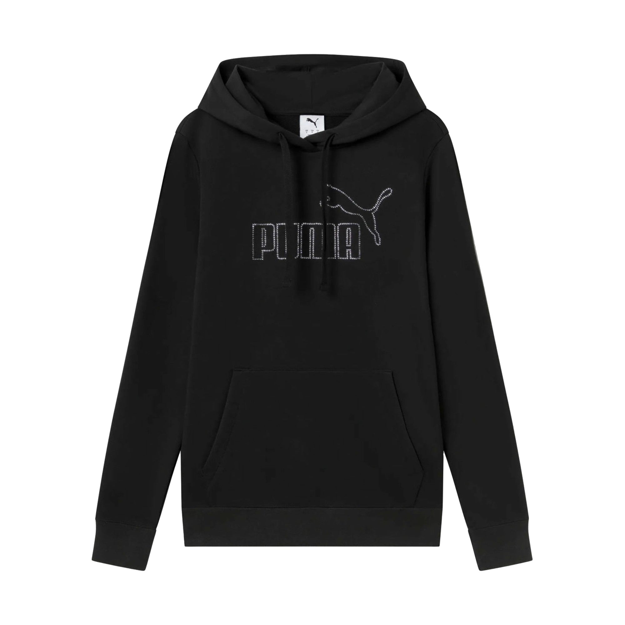 Felpa Donna Essential nera con logo strass