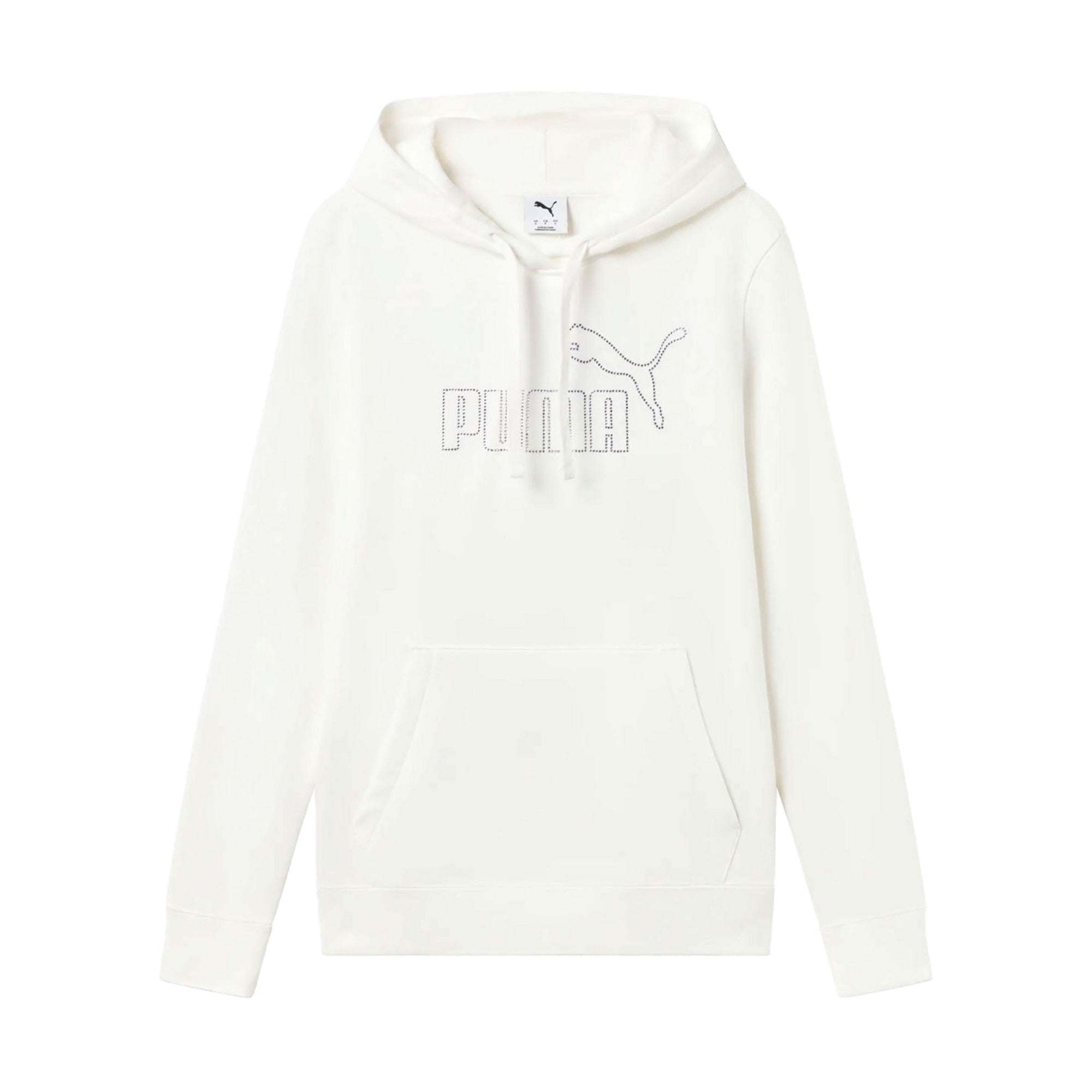 Felpa Donna Essential bianca con logo strass
