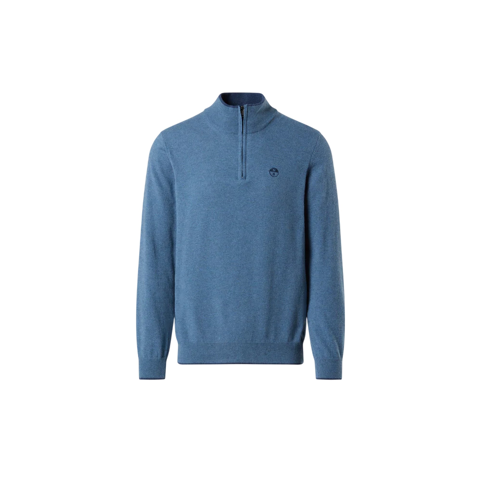 Maglione Uomo con zip 1/4 Blu