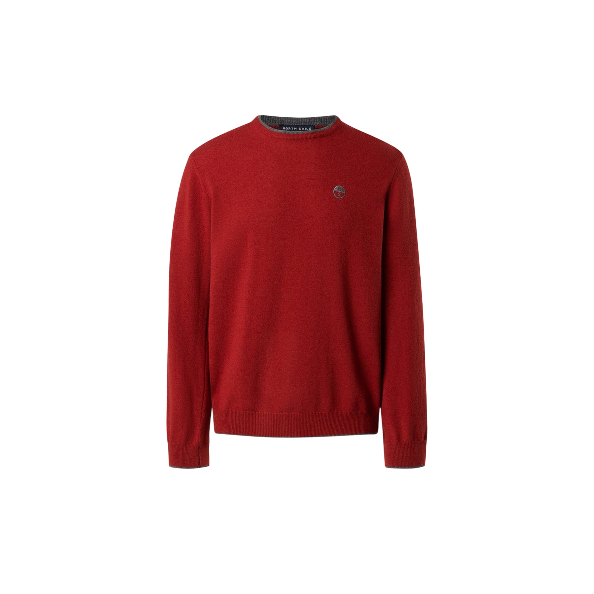 Maglione girocollo Uomo con logo ricamato Rosso