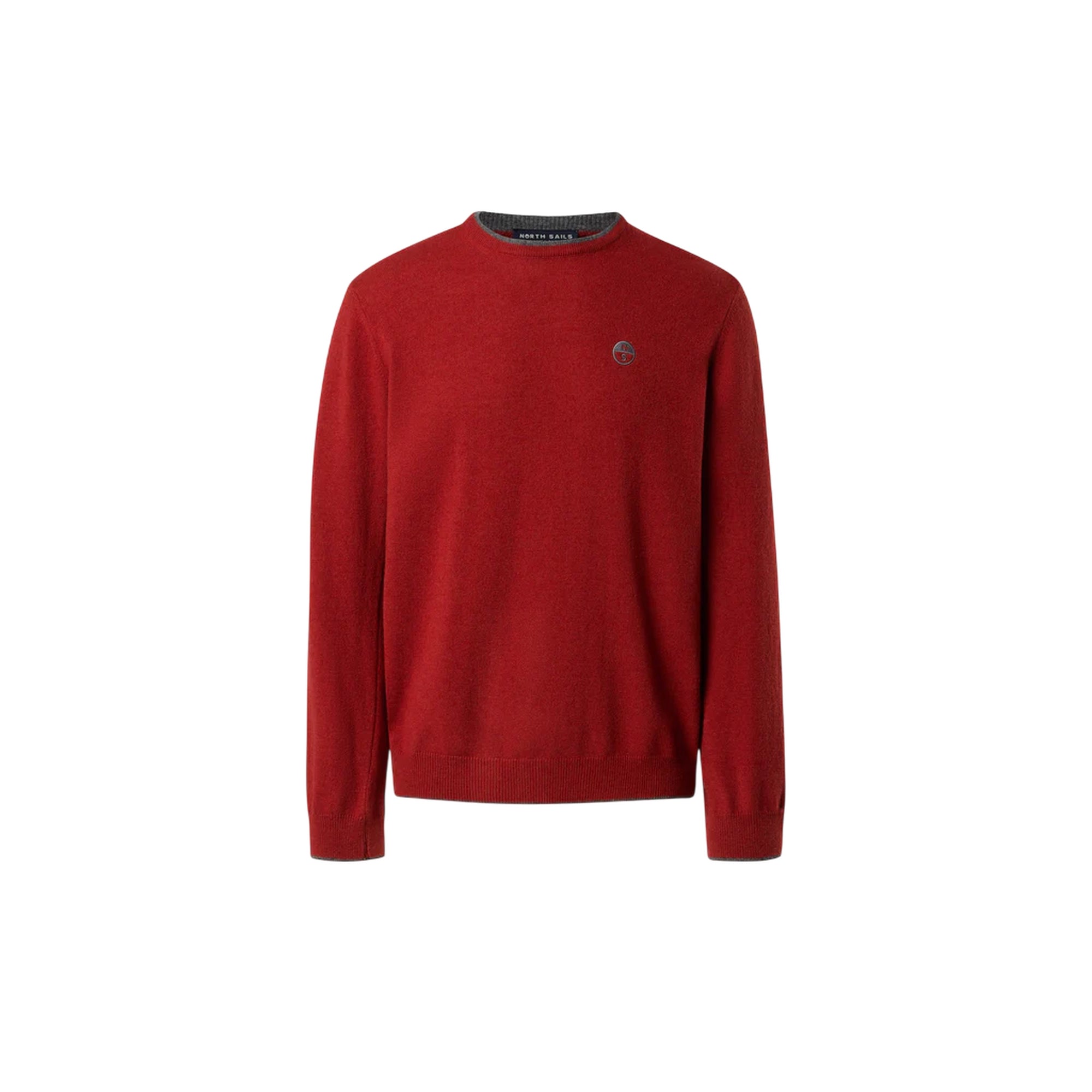 Maglione girocollo Uomo con logo ricamato Rosso