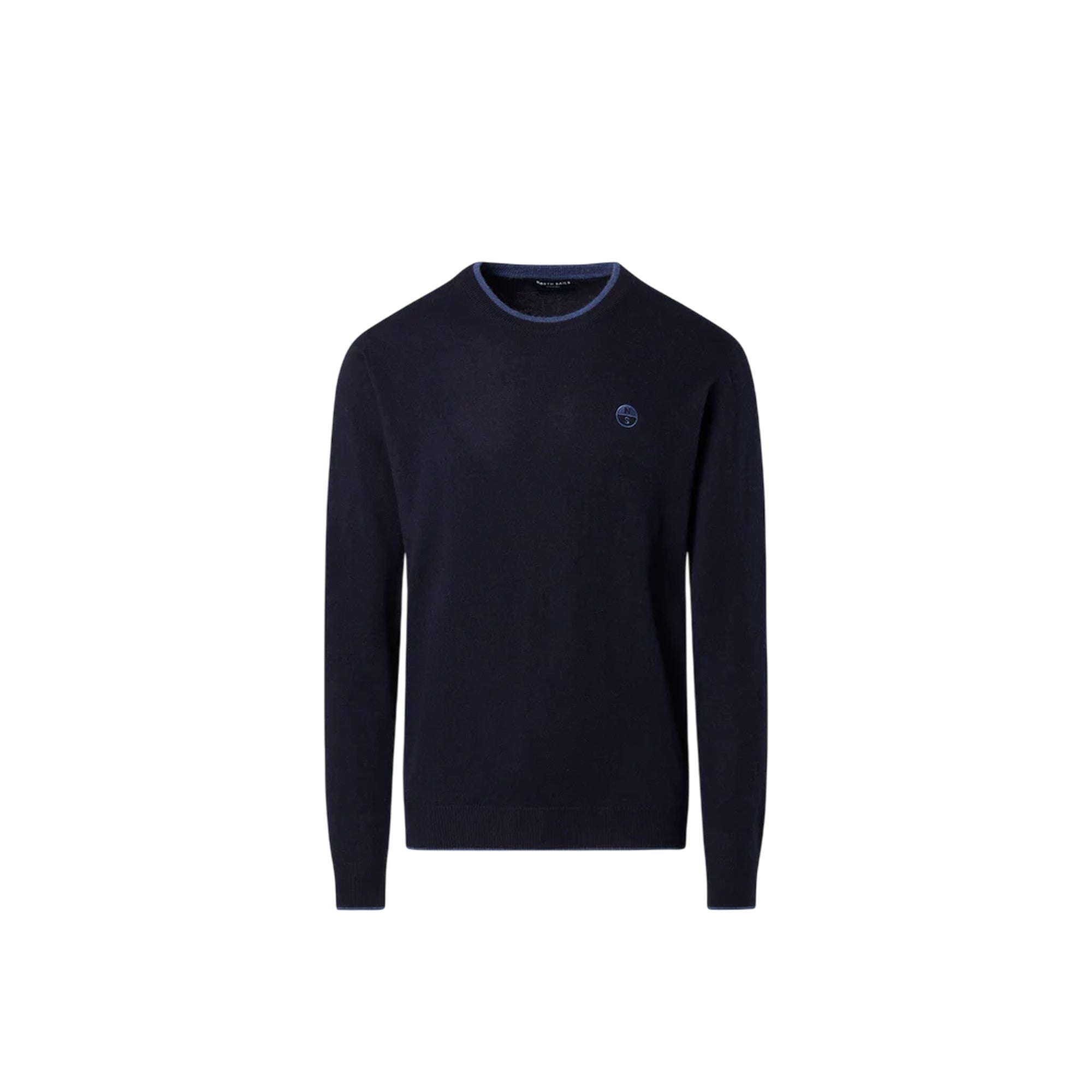 Maglione girocollo Uomo con logo ricamato Blu navy