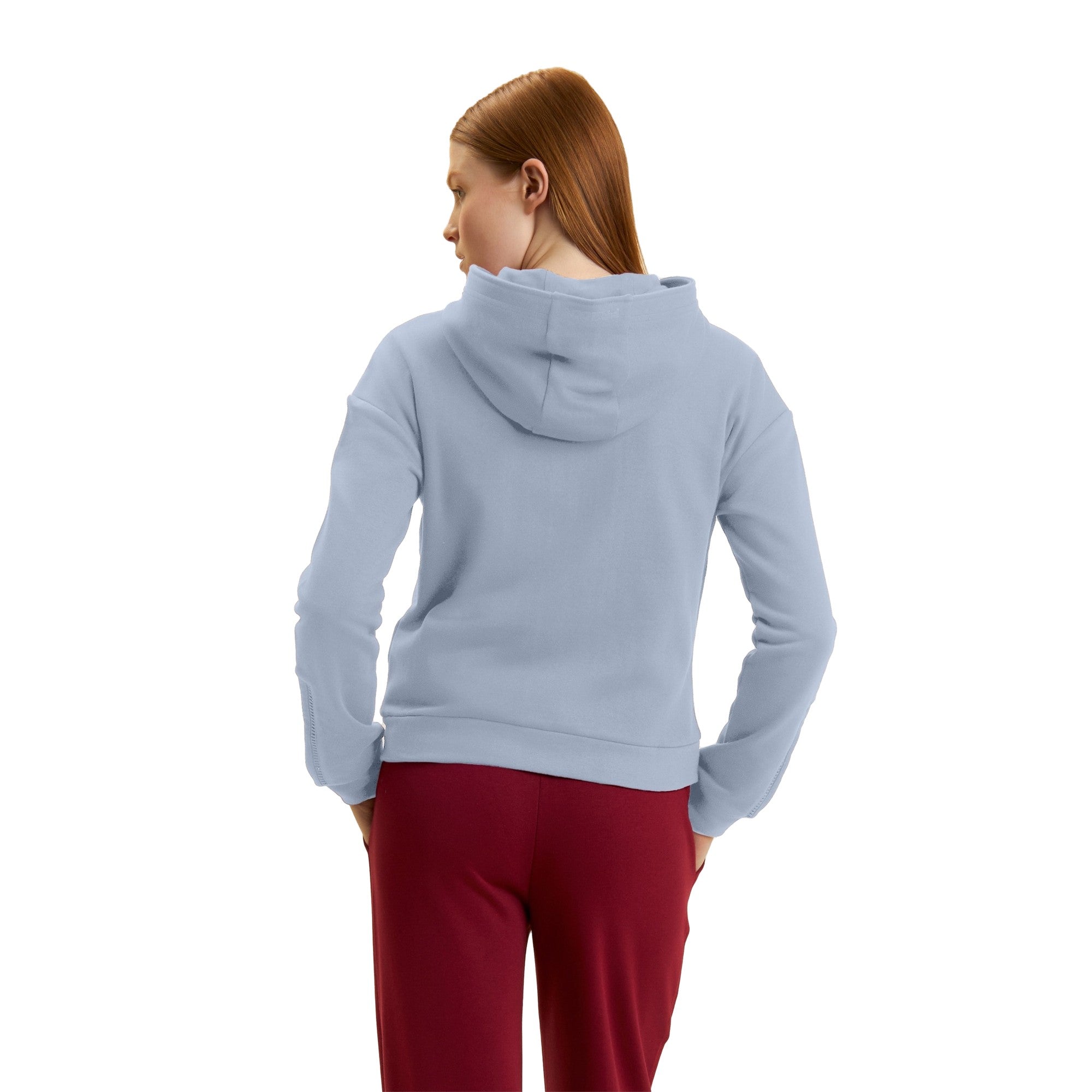 Felpa Donna con zip e dettagli ricamati modella retro