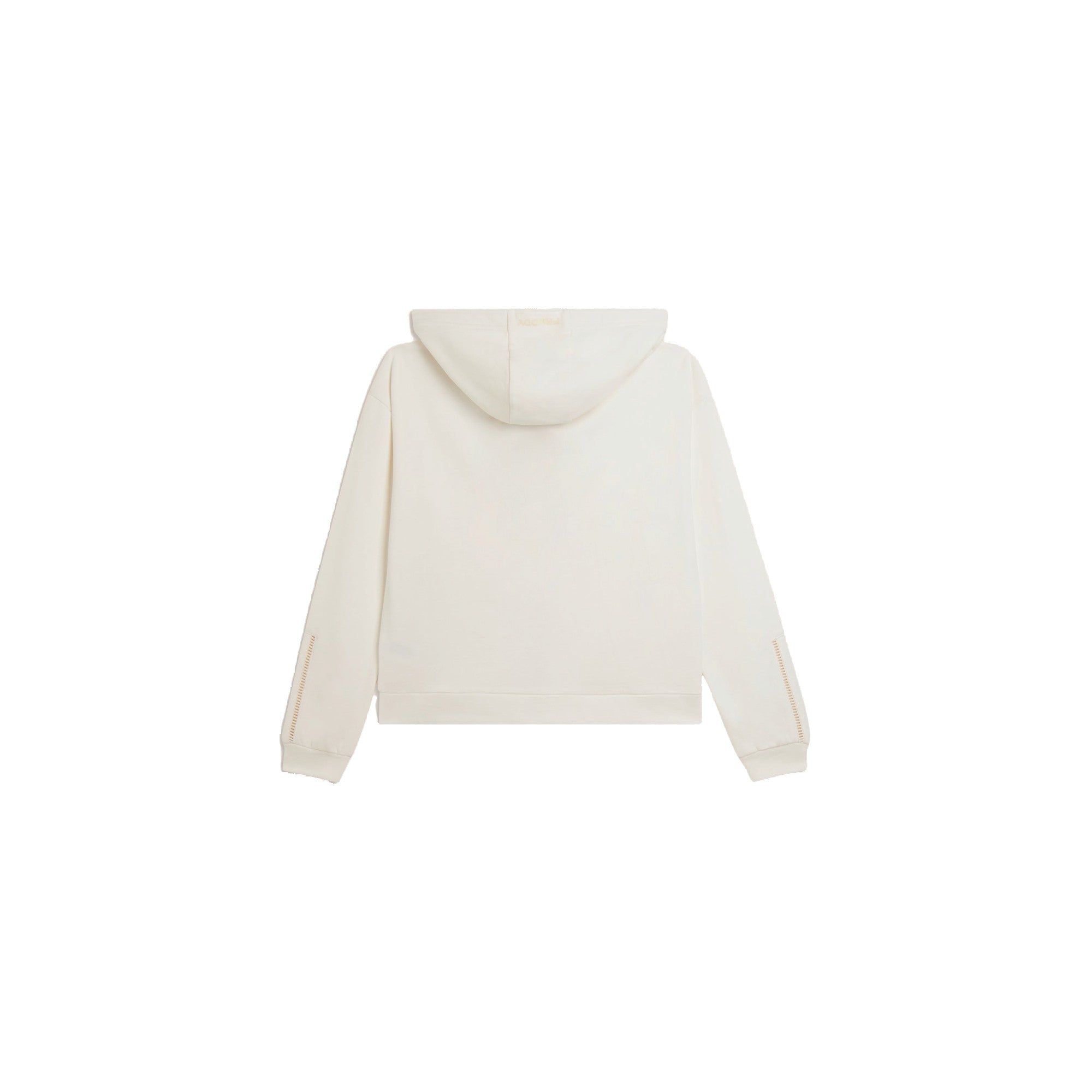 Felpa Donna con zip e dettagli ricamati bianca retro