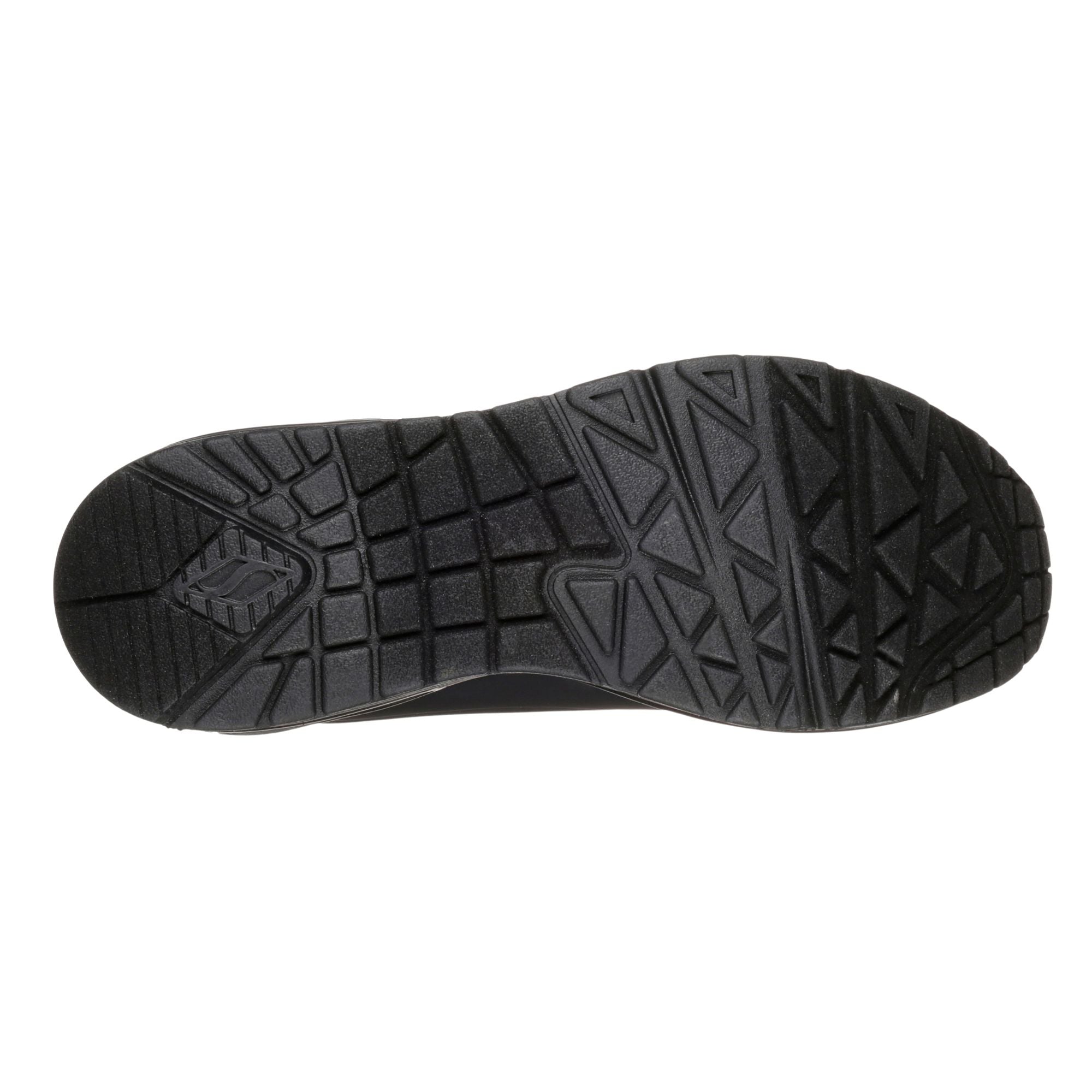 SKECHERS Sneakers Donna UNO tinta unita nera suola