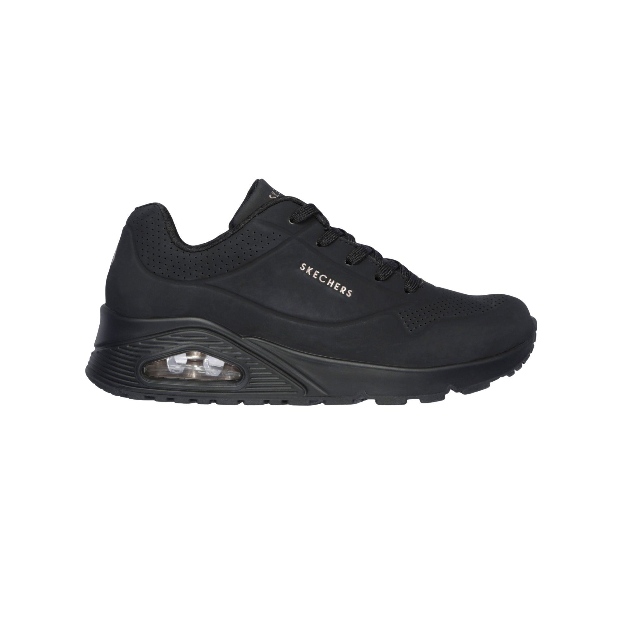 SKECHERS Sneakers Donna UNO tinta unita nera