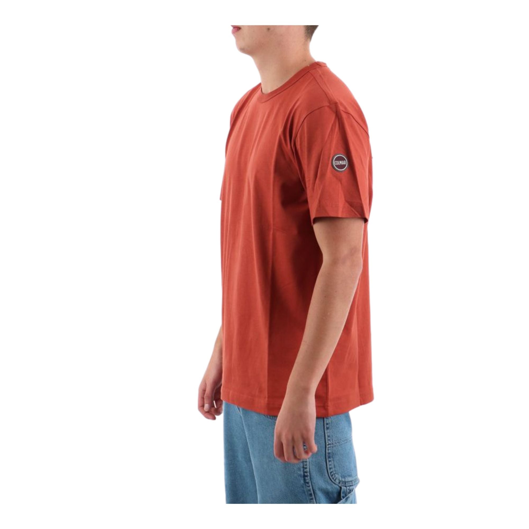 T-shirt Uomo in cotone tinta unita, a maniche corte, con scollatura girocollo