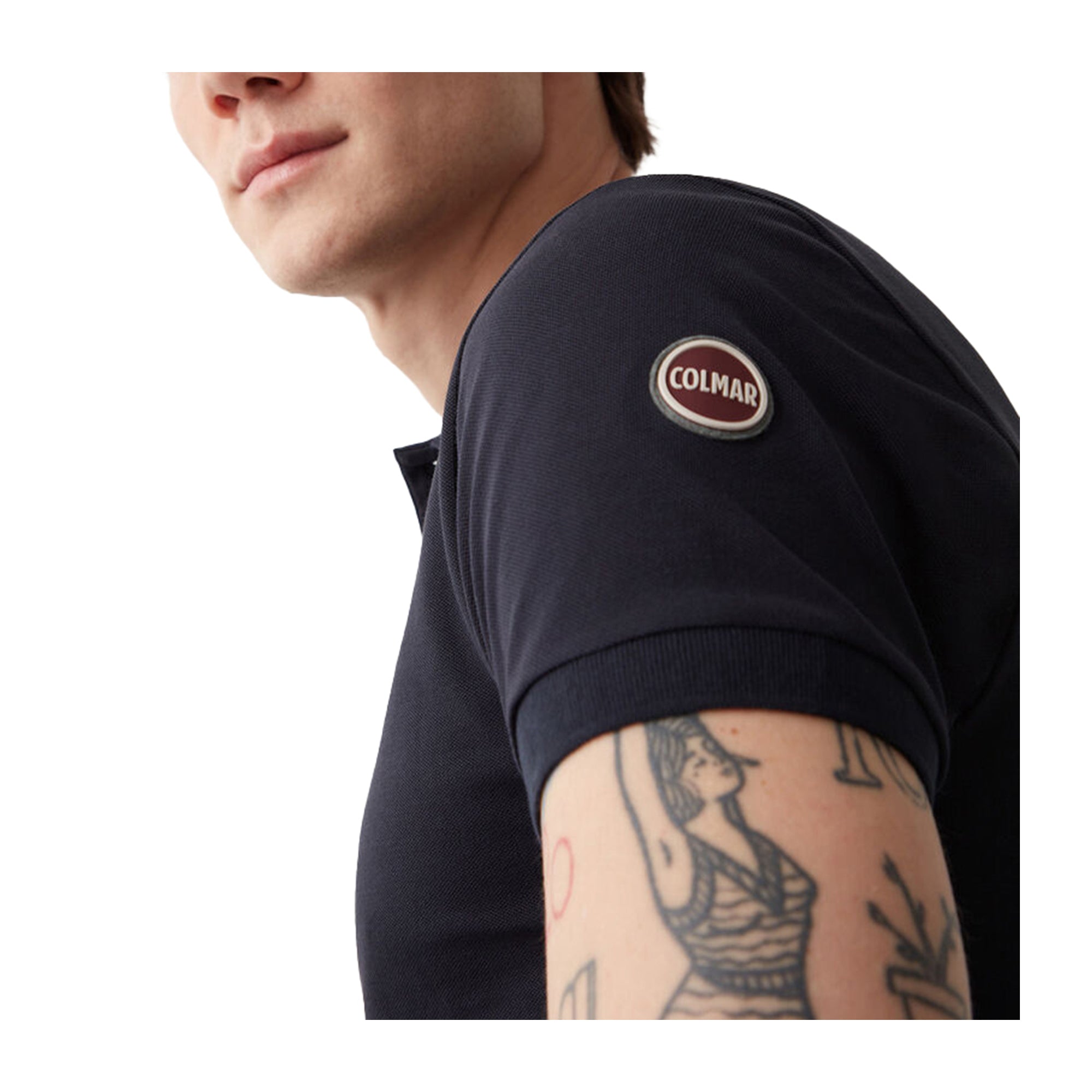Colmar Polo Uomo in cotone piquet stretch Blu navy