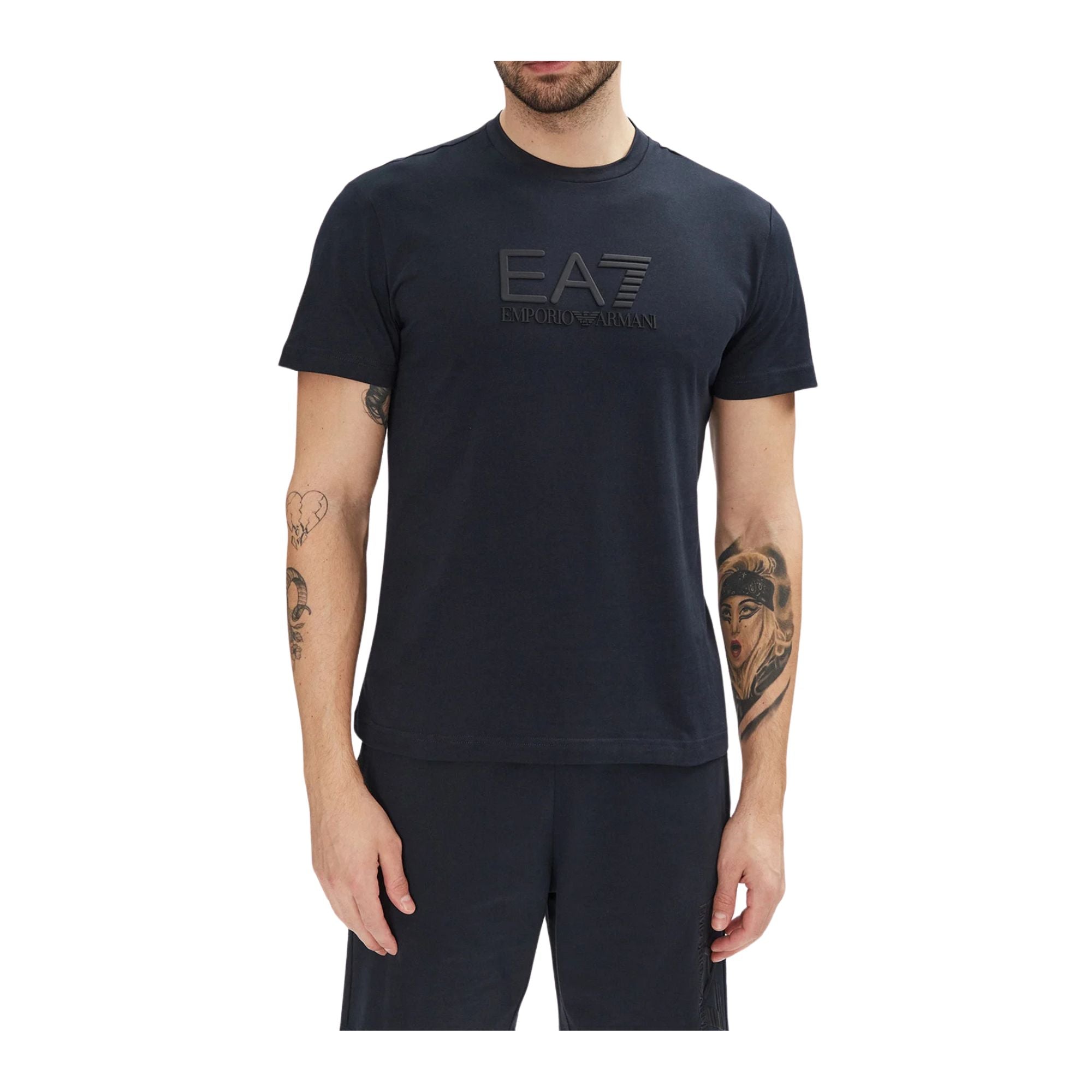 T-shirt Uomo in cotone, con maxi stampa logo in tono colore e girocollo