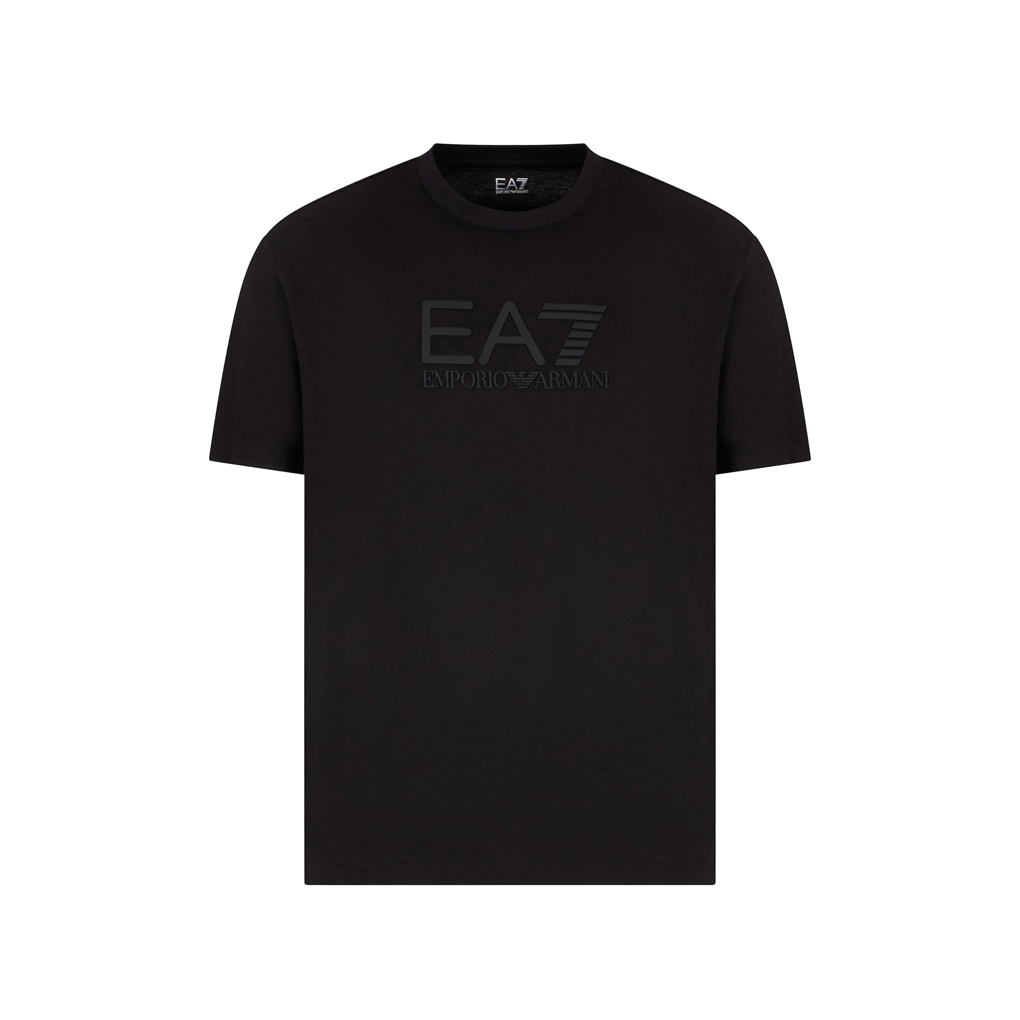 T-shirt Uomo in morbido cotone, con stampa logo Nera tono su tono