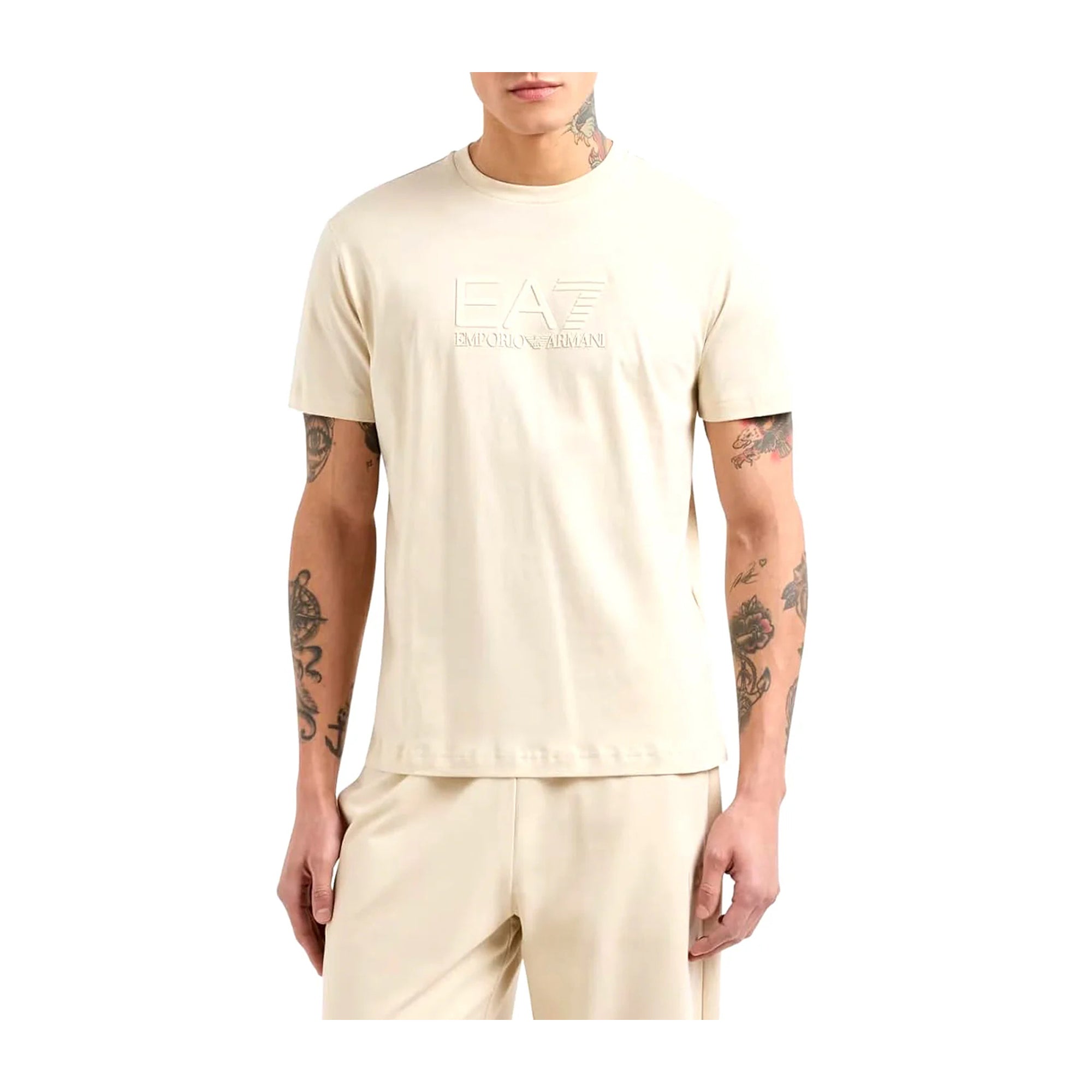 T-shirt Uomo con maxi stampa frontale in tono colore e scollatura girocollo