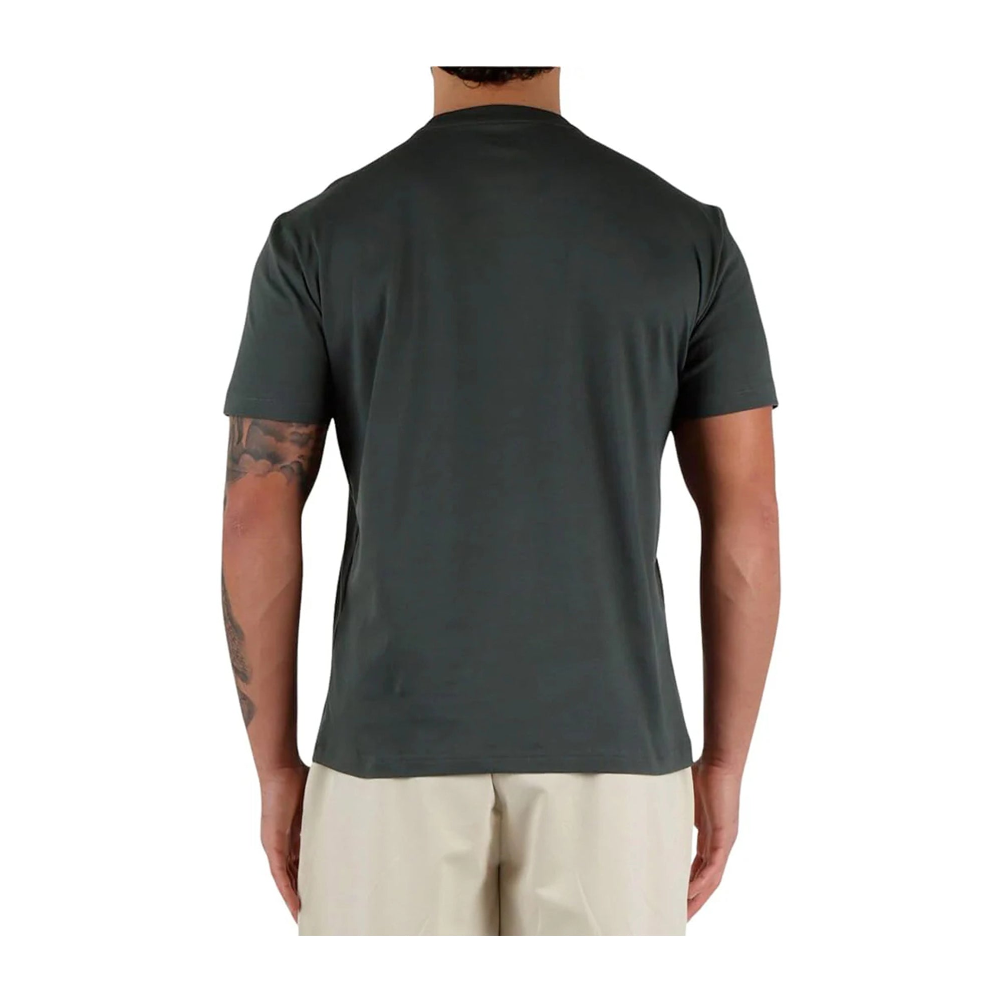 T-shirt Uomo Verde, in cotone elasticizzato, con maxi logo in tono colore