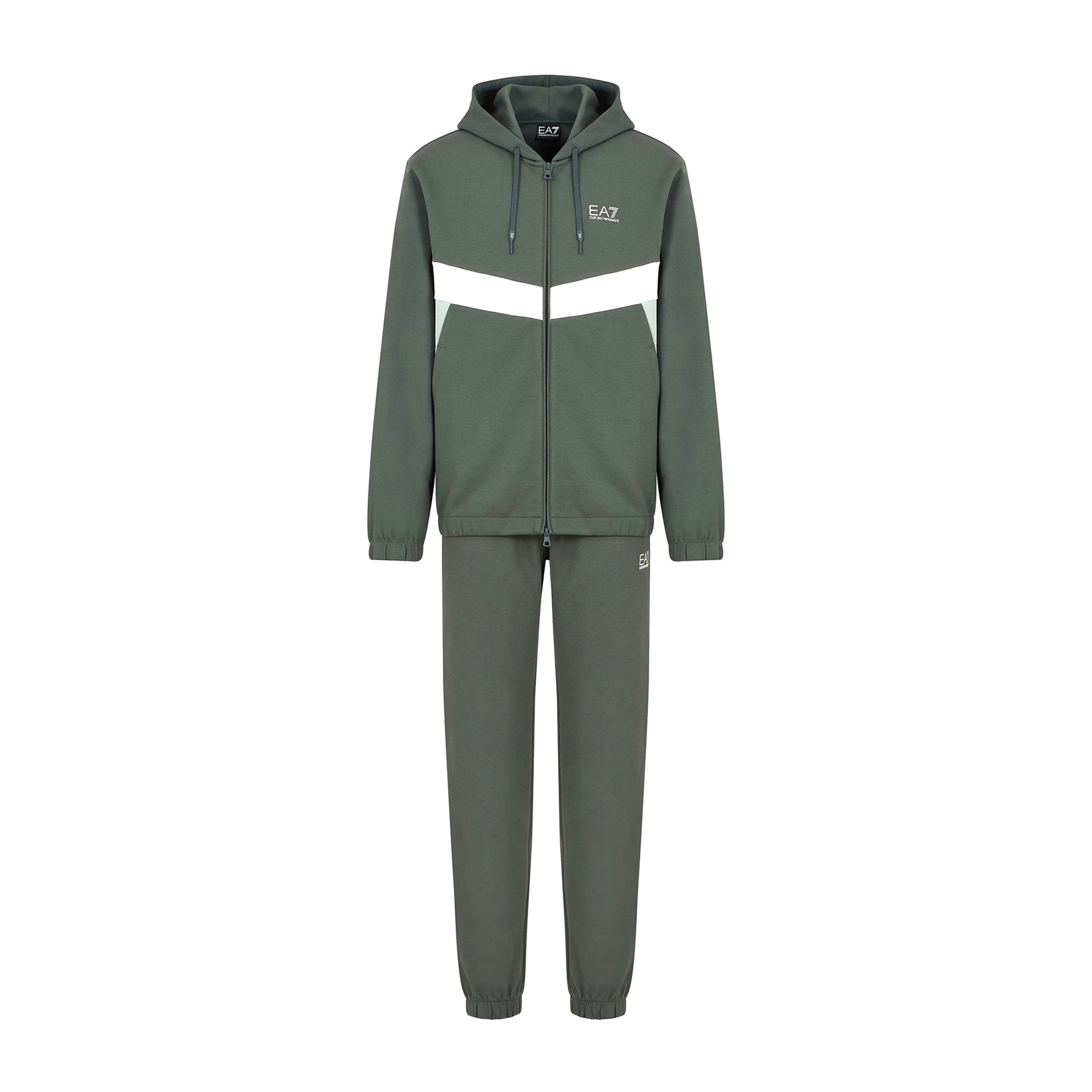 Tuta Uomo Summer Block Grigia, con zip frontale e pantalone con elastico sul fondo