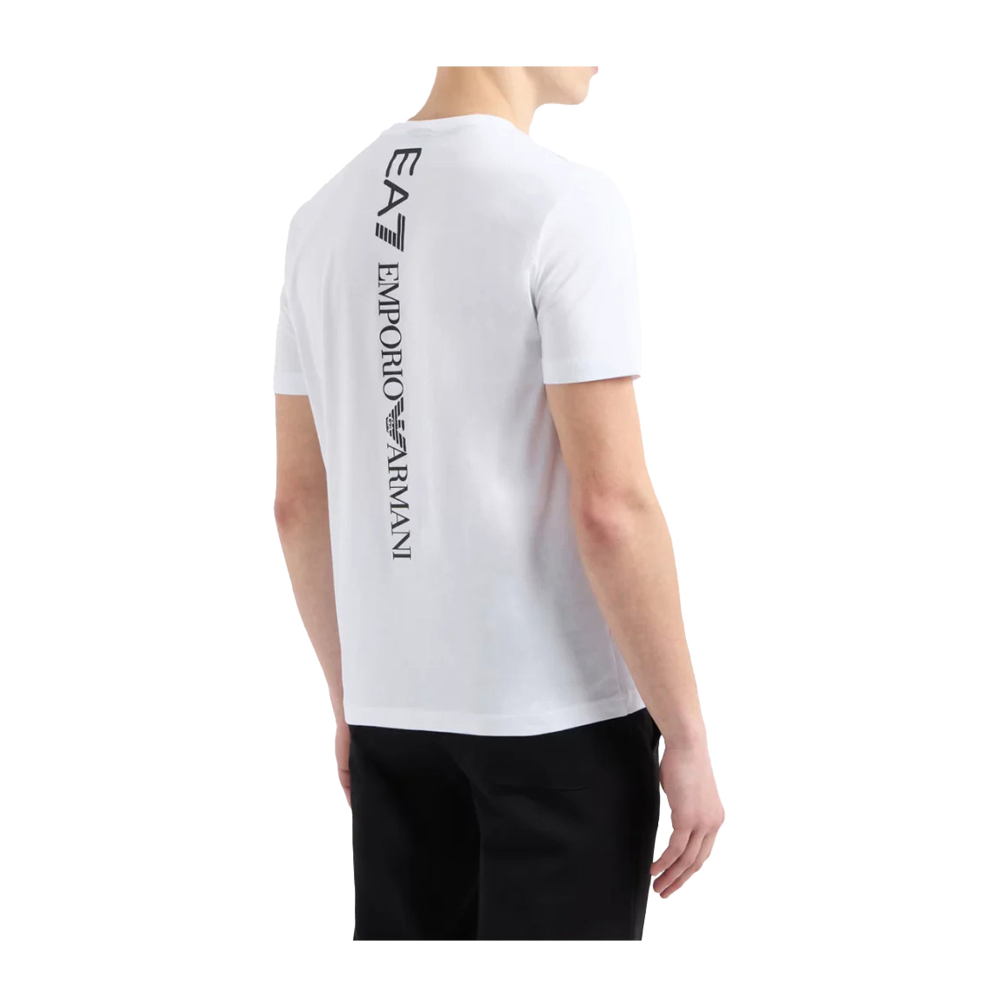 T-shirt Uomo in cotone Bianco, con maxi stampa posteriore e logo sul petto