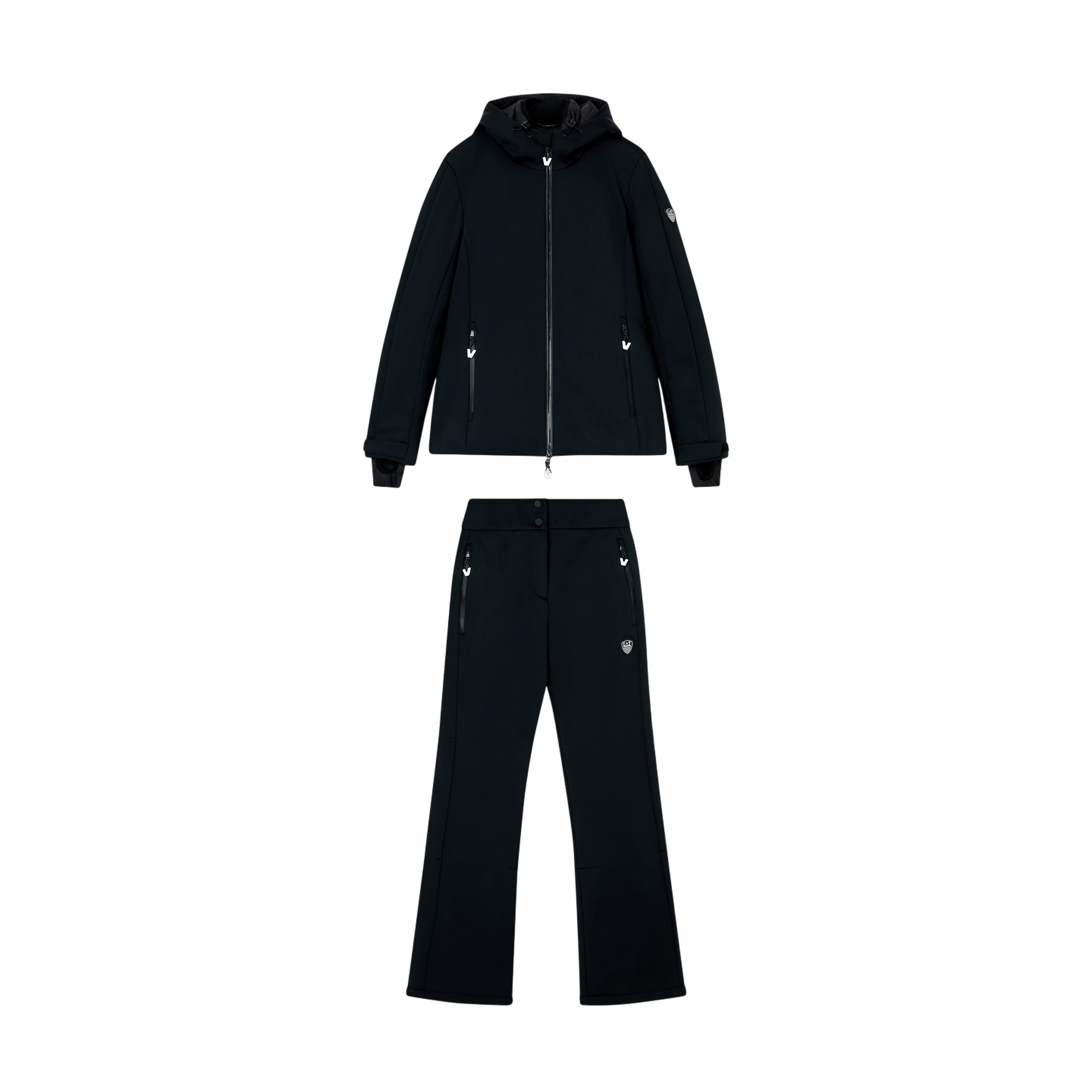 Completo tecnico da sci Donna imbottito in softshell Nero