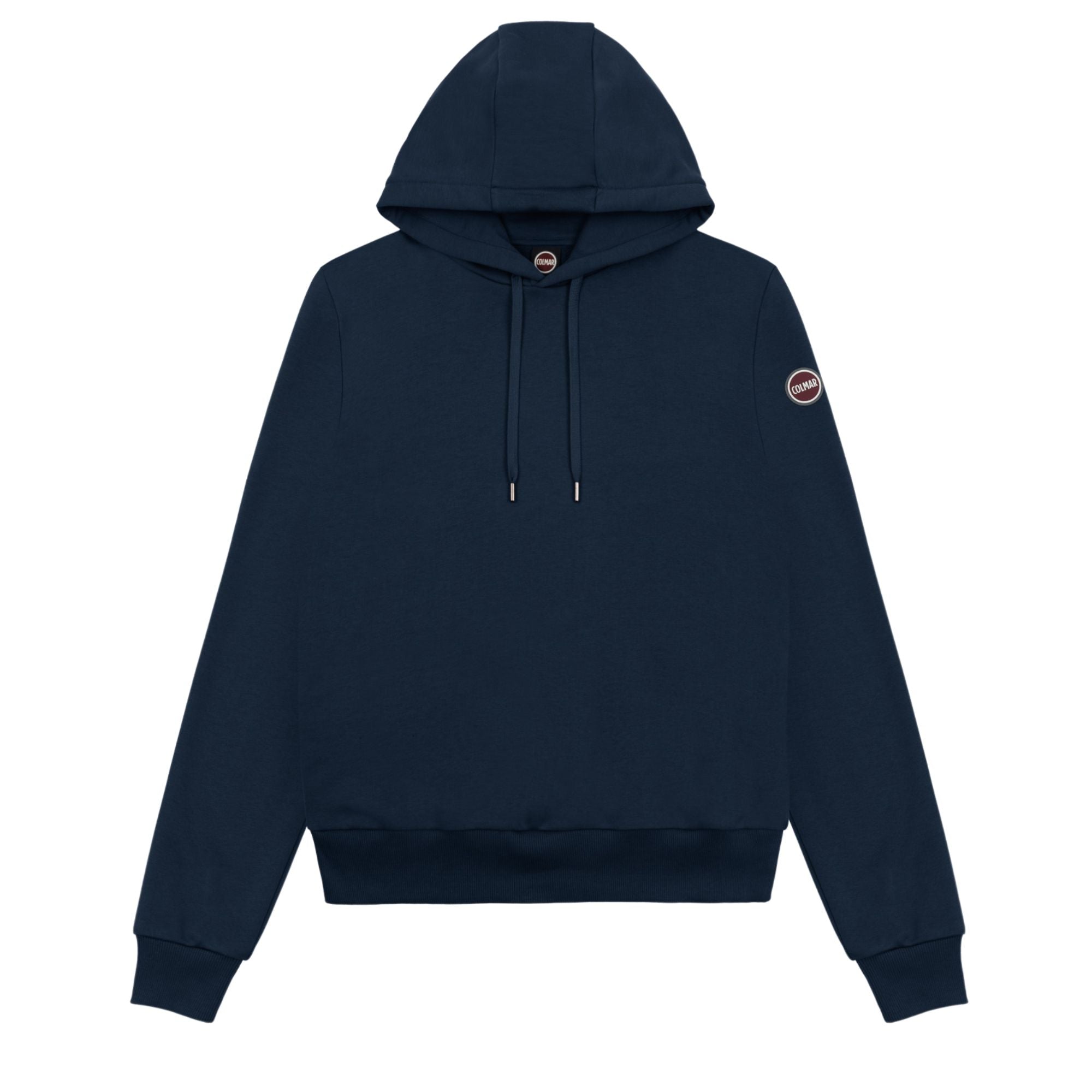 Felpa Uomo con cappuccio, logo applicato sulla manica e bordi a costine