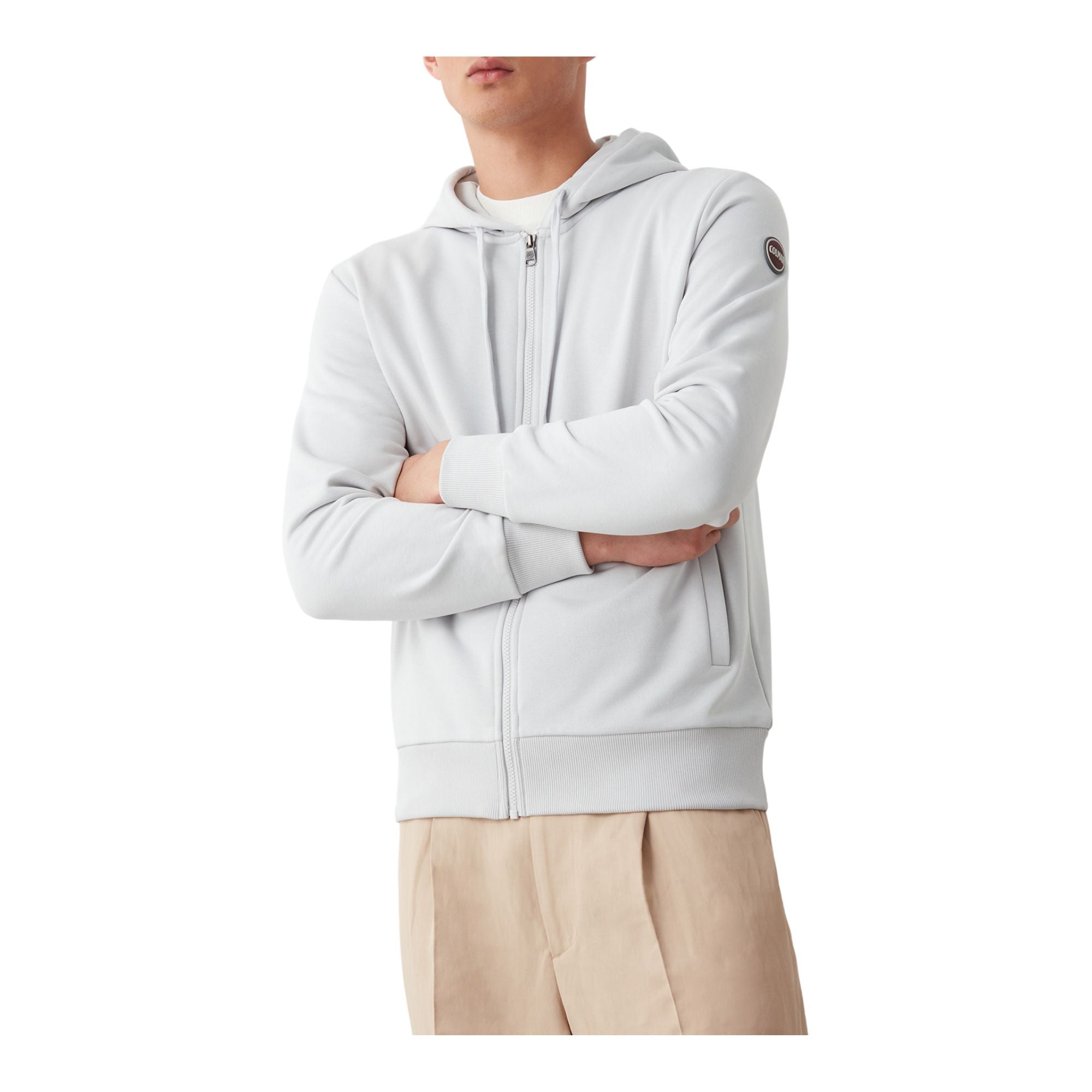 Felpa Uomo con cappuccio e chiusura frontale con zip e logo sulla manica