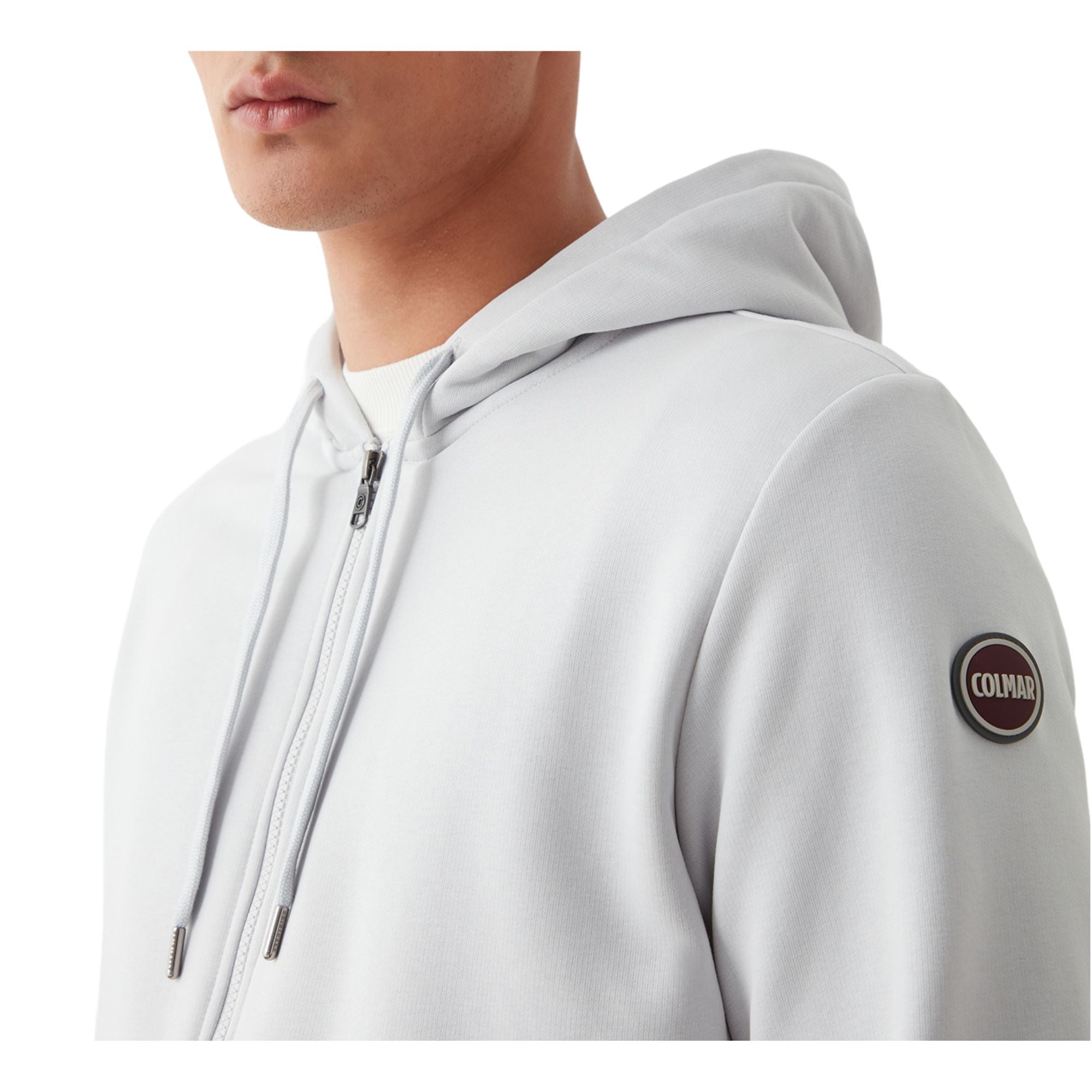 Felpa Uomo con cappuccio e chiusura frontale con zip e logo sulla manica