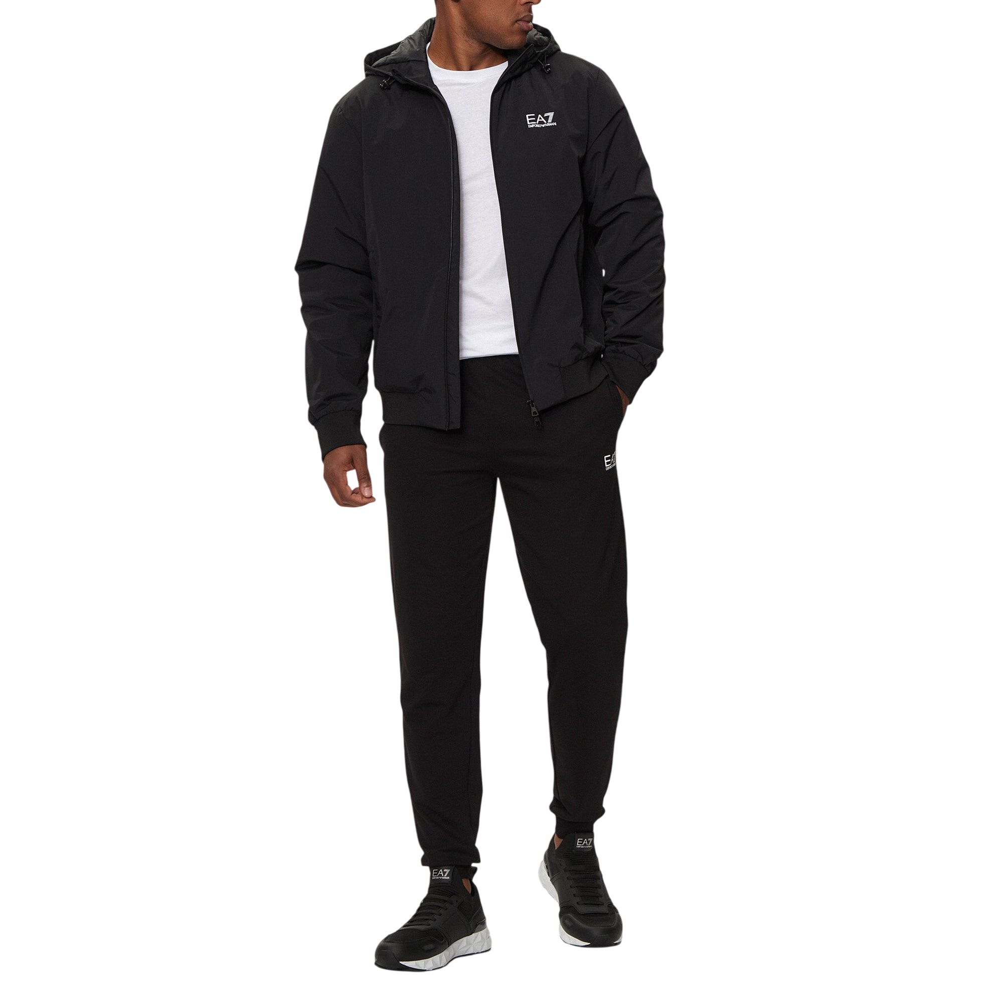 Giubbino Bomber Uomo con logo a contrasto modello intero frontale