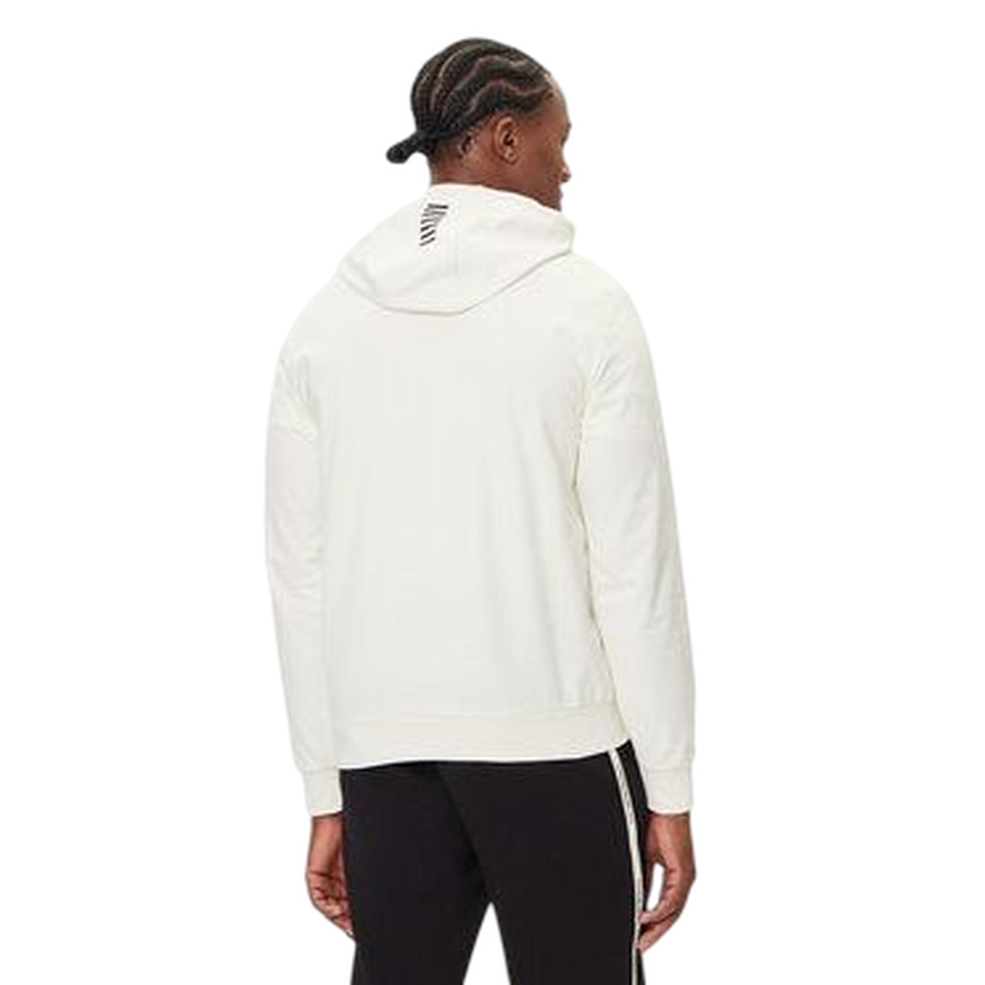 Felpa Uomo Bianca con cappuccio dotato di coulisse e logo frontale