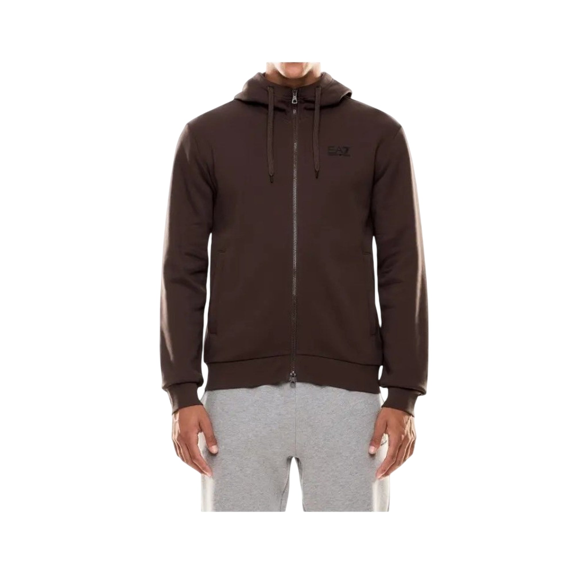 Felpa Uomo con full zip Marrone