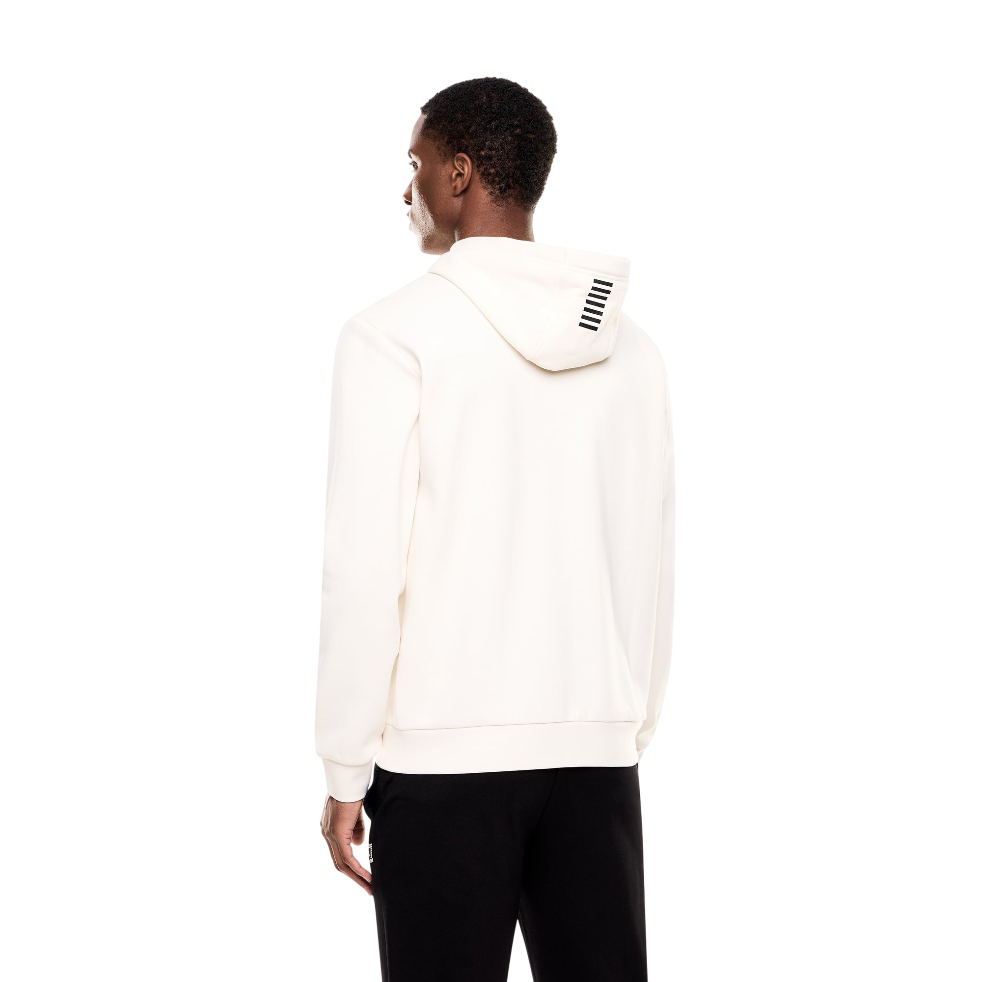 Felpa Uomo con full zip Bianco modello retro