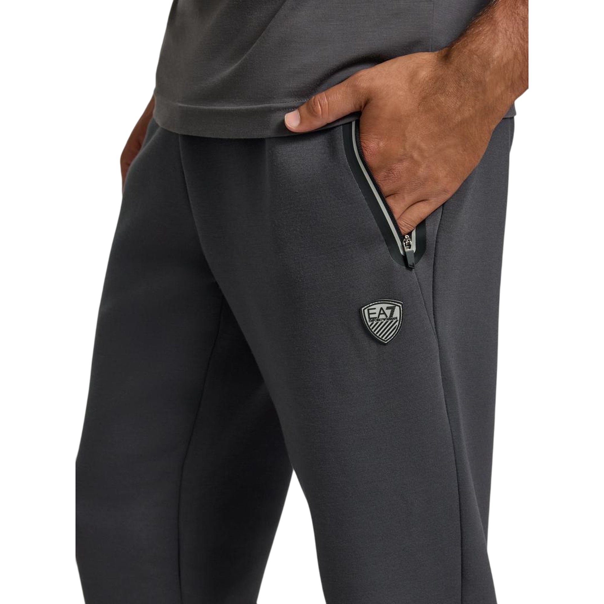 Pantaloni Uomo con vita elasticizzata Grigio dettaglio
