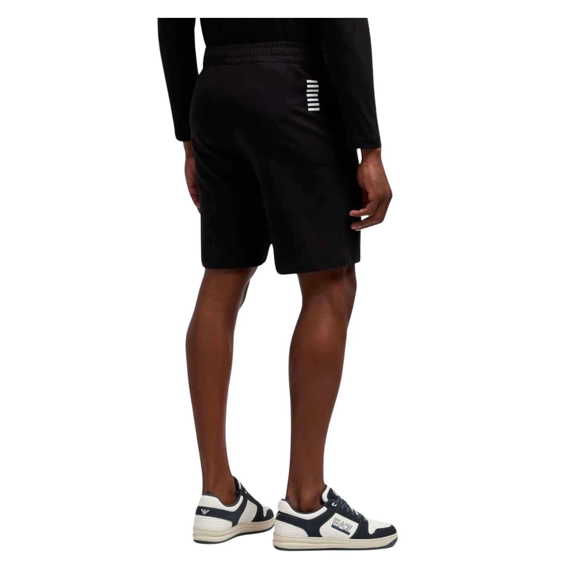 Bermuda Uomo sportivo Nero, sportivo, con vita elasticizzata