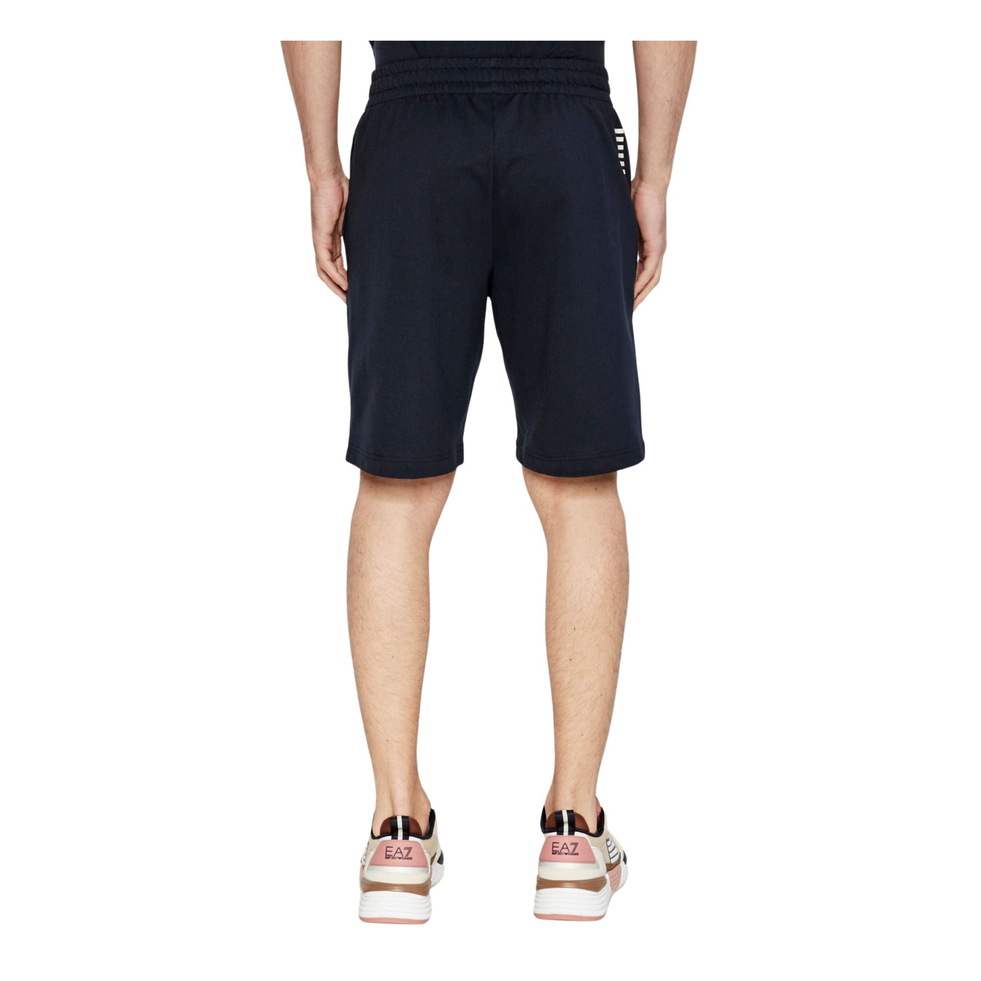 Bermuda Uomo sportivo con vita elasticizzata, in puro cotone tinta unita