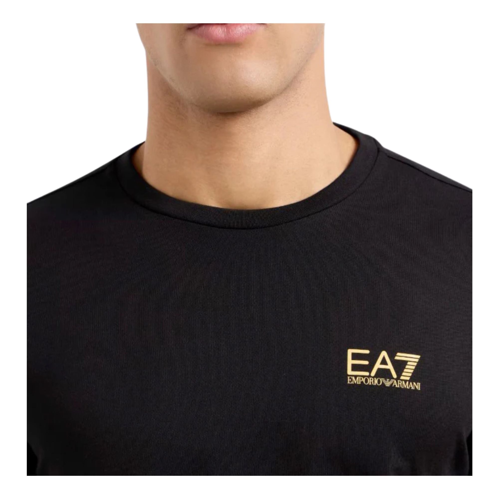 T-shirt Uomo Nera Core Identity, in cotone elasticizzato, con stampa logo