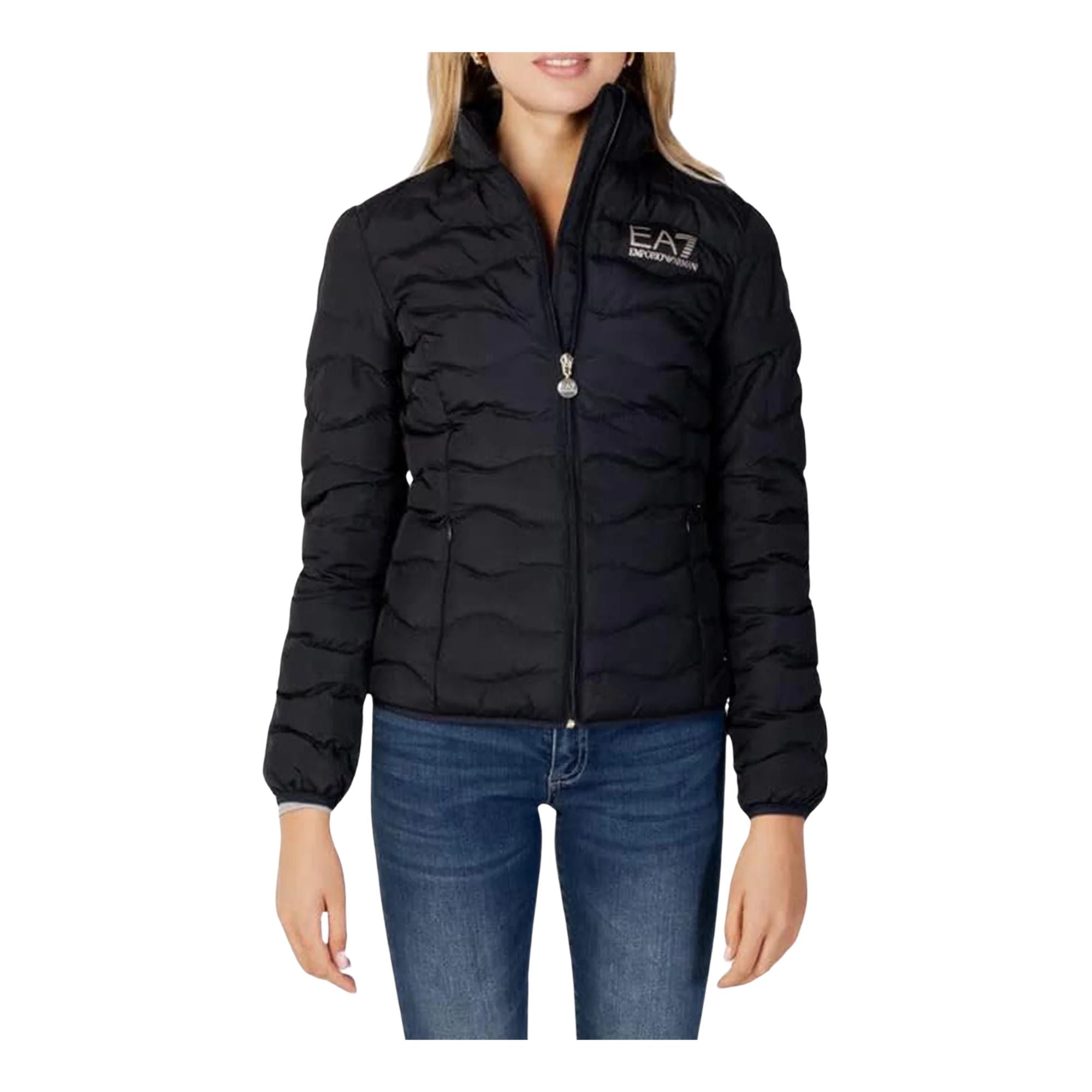 Piumino Donna imbottito, con collo alto ed impunture ondulate