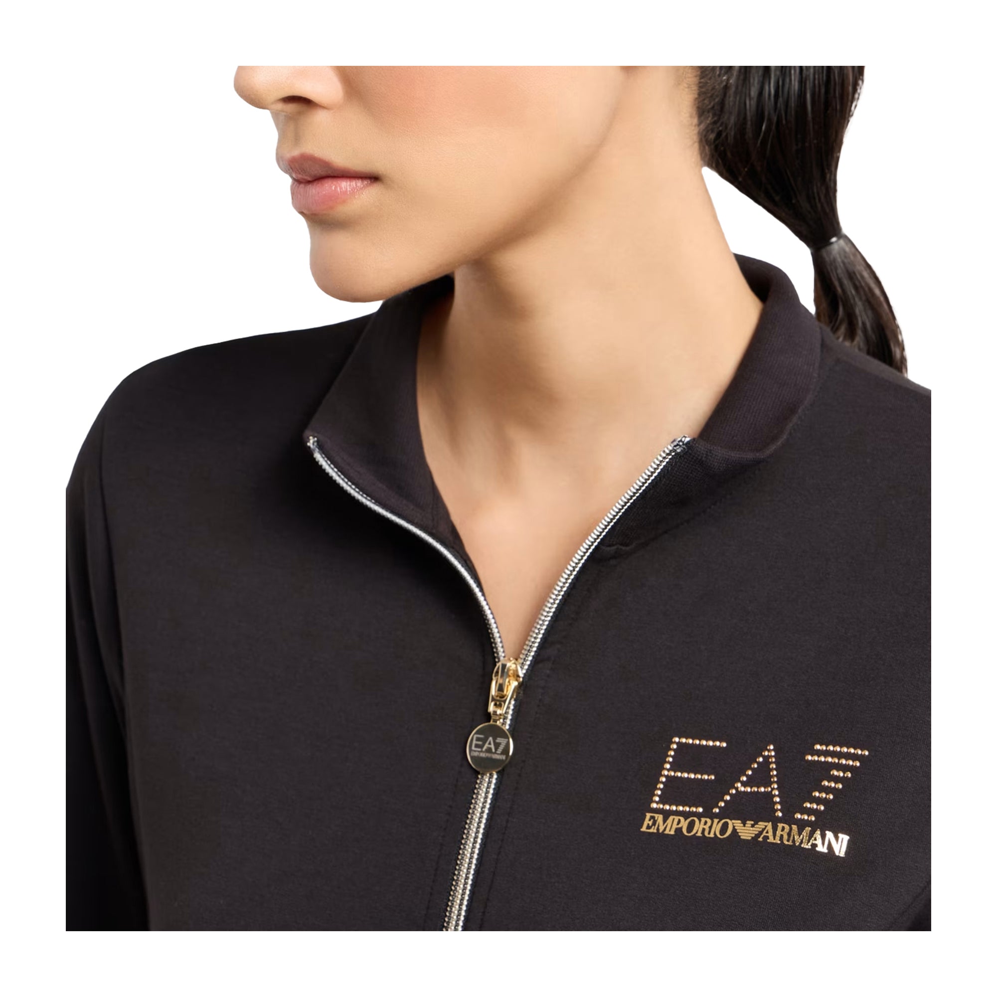 Felpa con zip Evolution stretch Nera