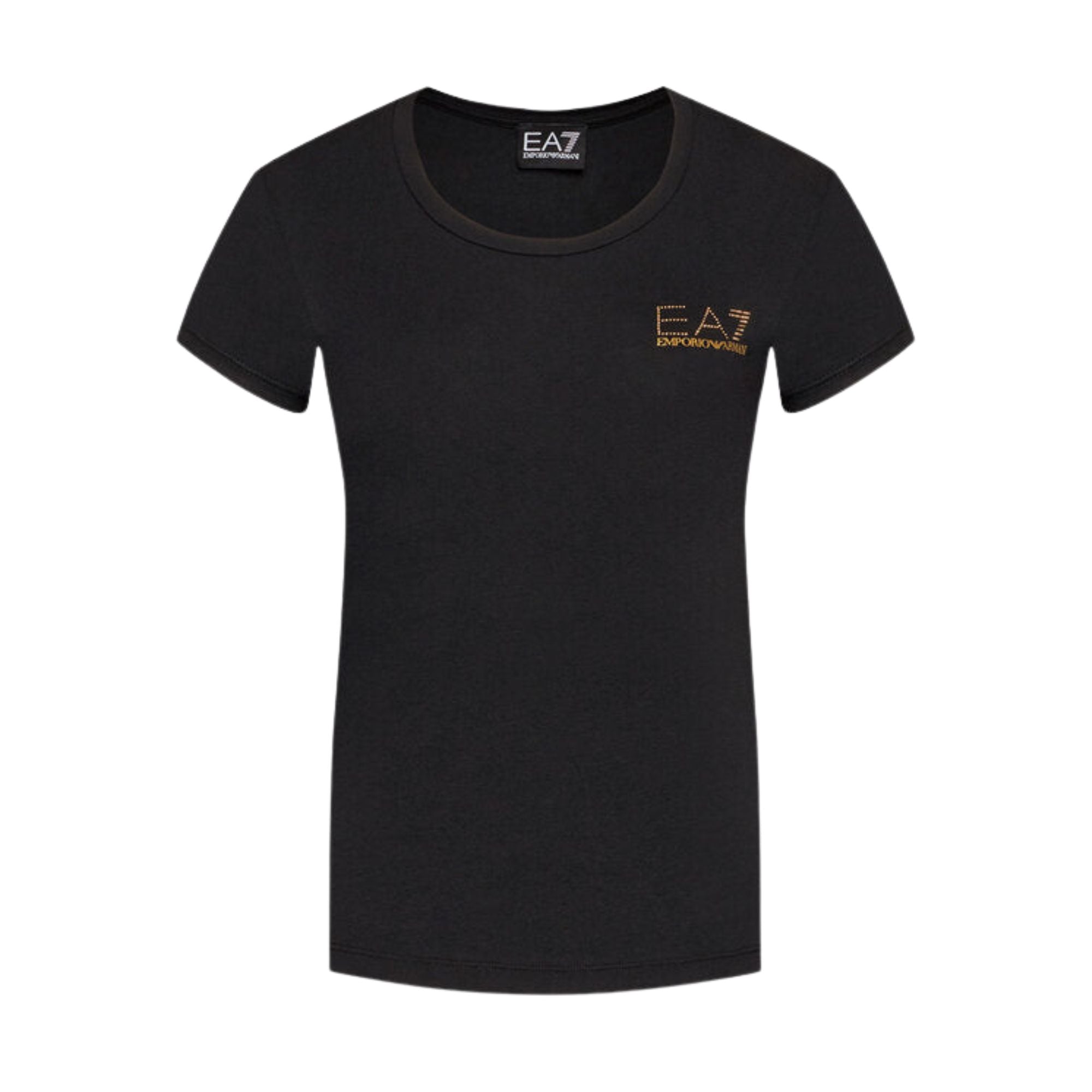T-Shirt Donna colore nero con borchie dorate