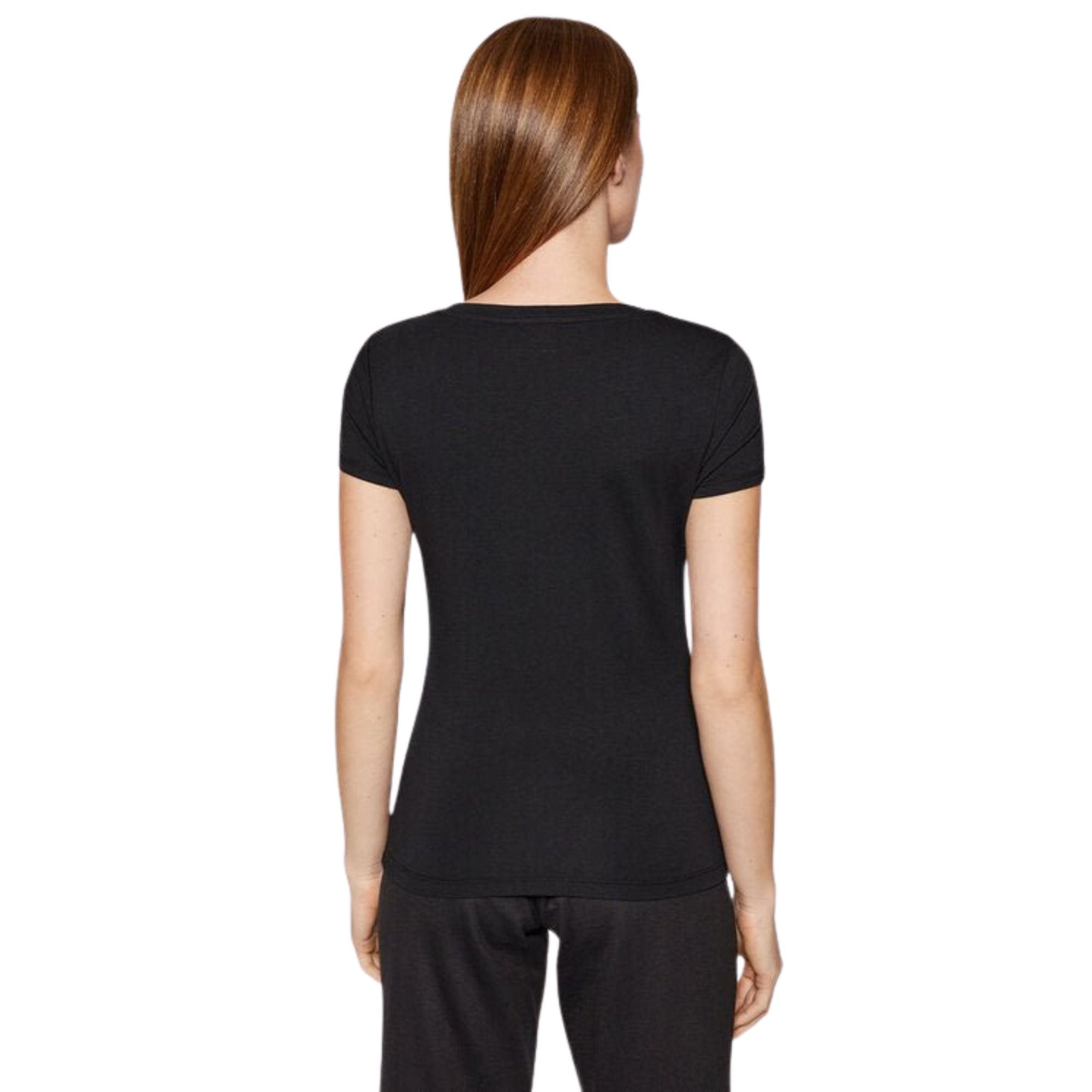 T-Shirt Donna colore nero con borchie dorate