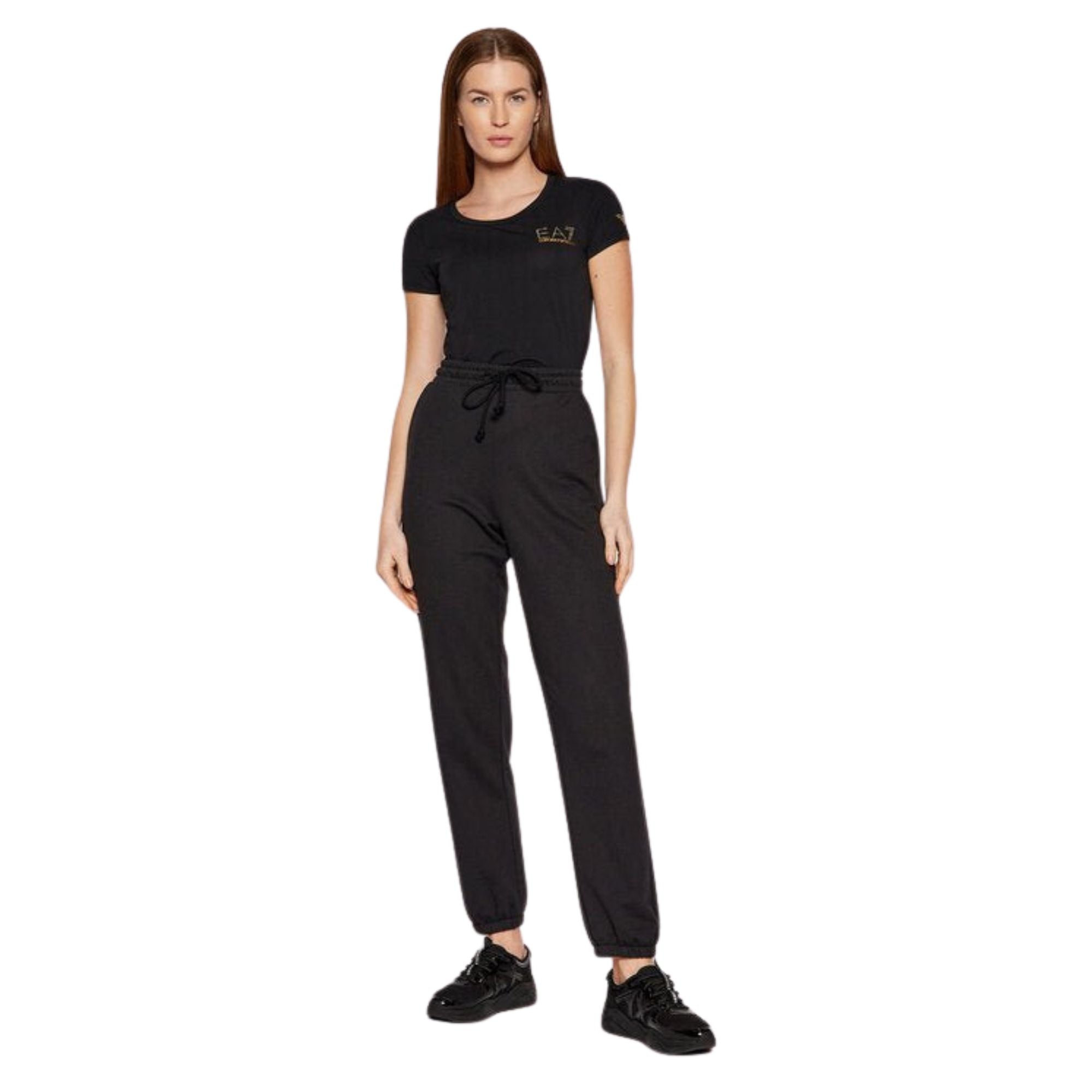T-Shirt Donna colore nero con borchie dorate