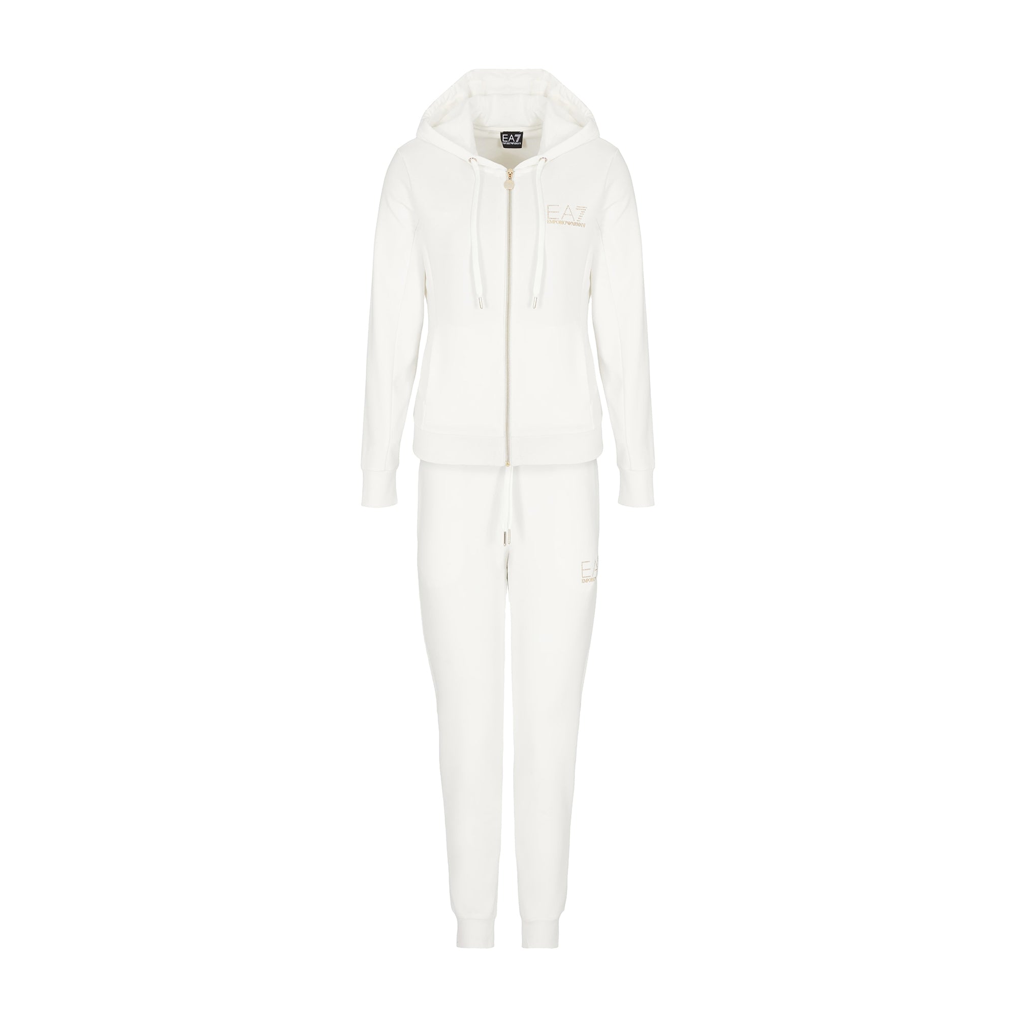 Tuta Donna Bianca con logo strass1